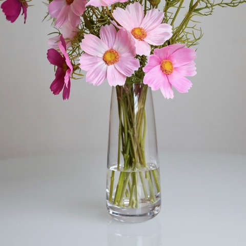 《ずっと咲いてる》可憐なピンクコスモスの３色華やか花瓶アレンジ/アーティフィシャルフラワー