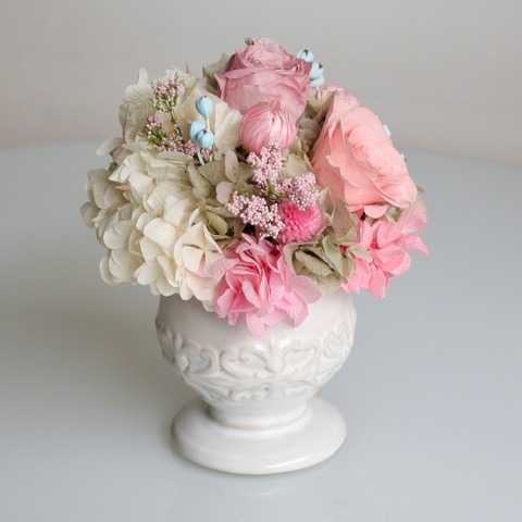 パリジェンヌフルール優しいピンクのシャルマンアレンジ/プリザーブドフラワー