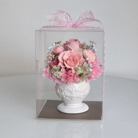 パリジェンヌフルール優しいピンクのシャルマンアレンジ/プリザーブドフラワー