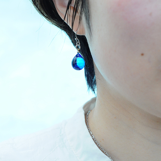 ブルーネックレス＆ピアスセット（14kgf）