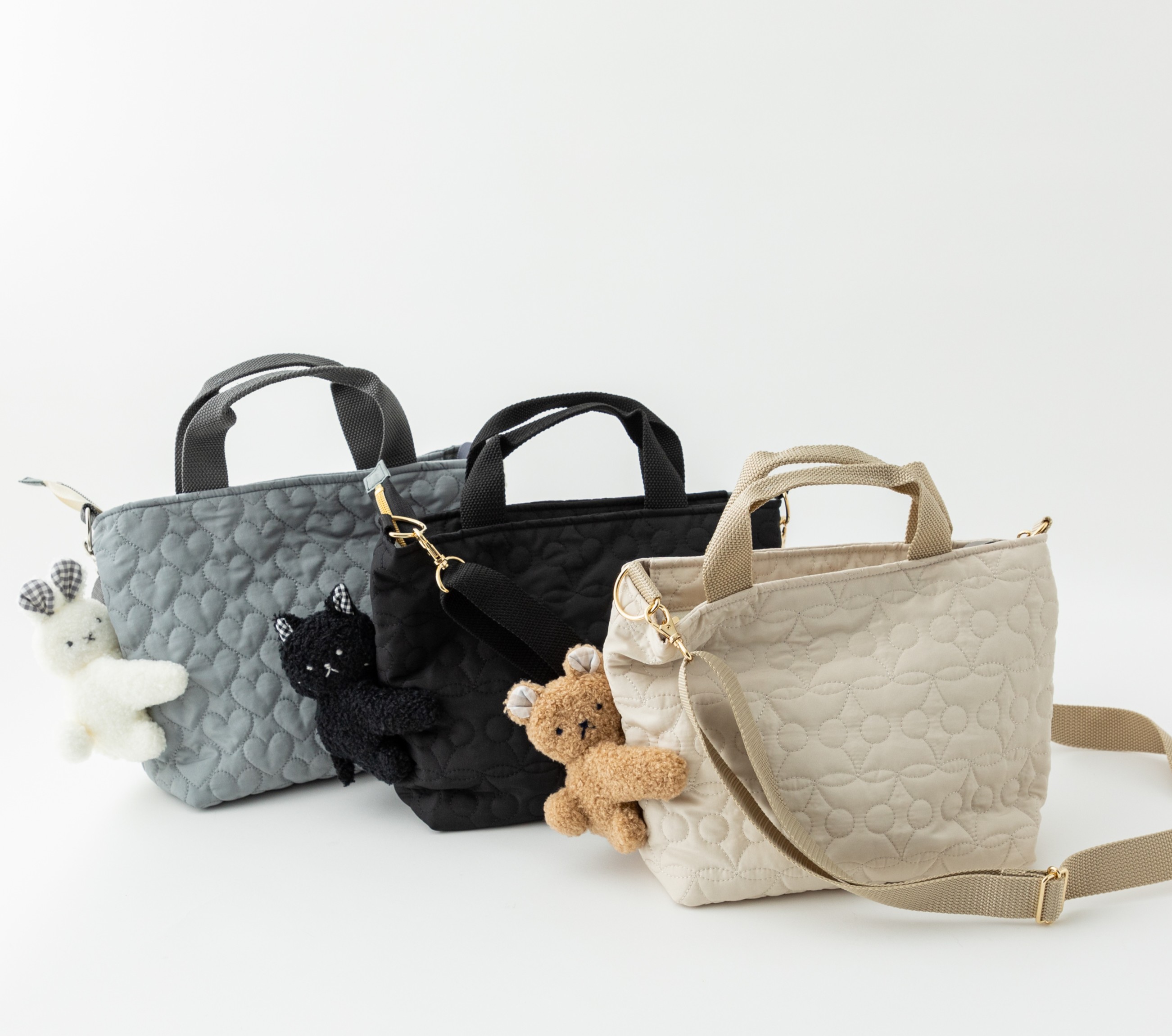 くっつきぬいぐるみ&ショルダートートバッグ 選べる3種