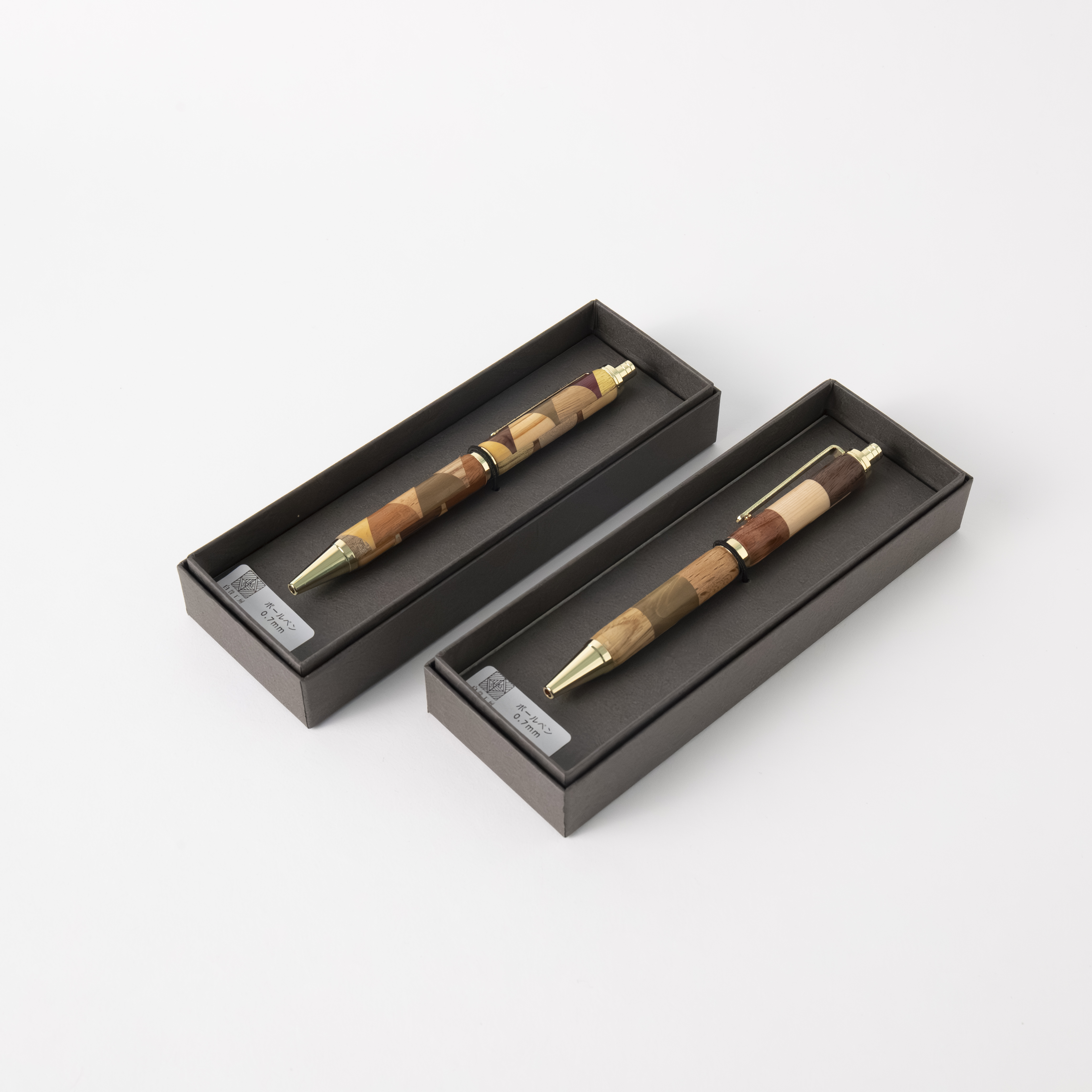 寄木のボールペンチェック・三角チェック（替え芯1本付）