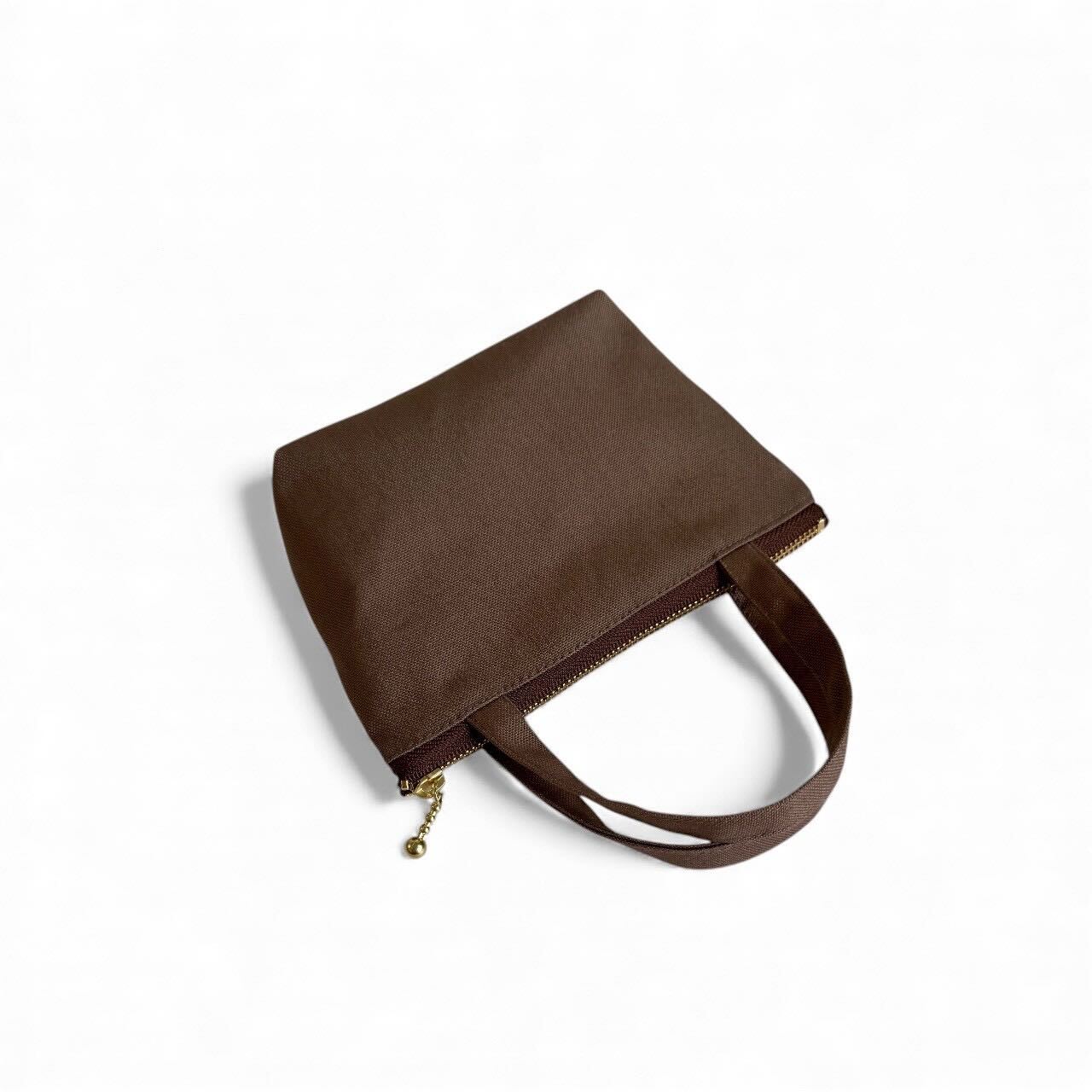 持ち手付きミニポーチ/ブラウン