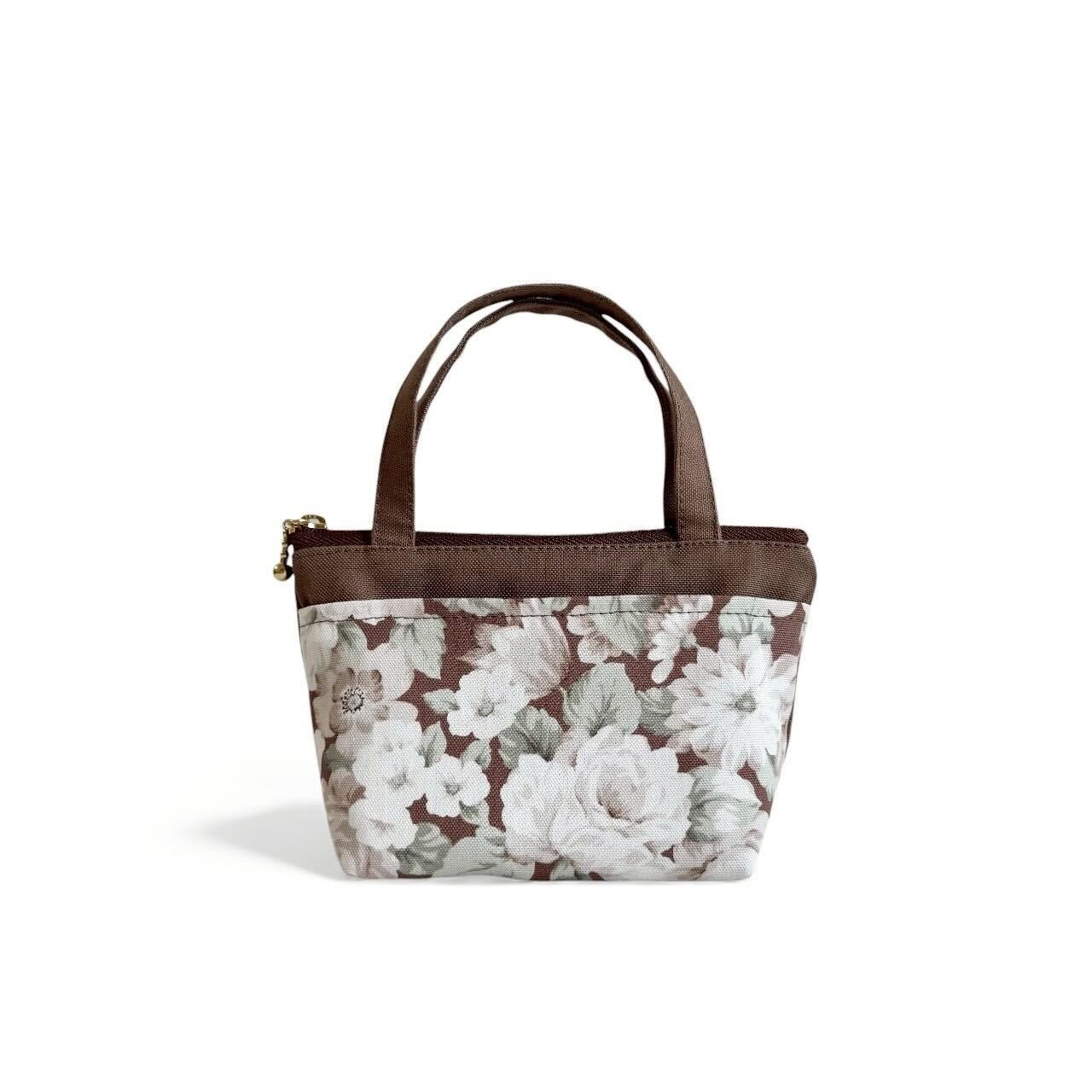 持ち手付きミニポーチ/ブラウン