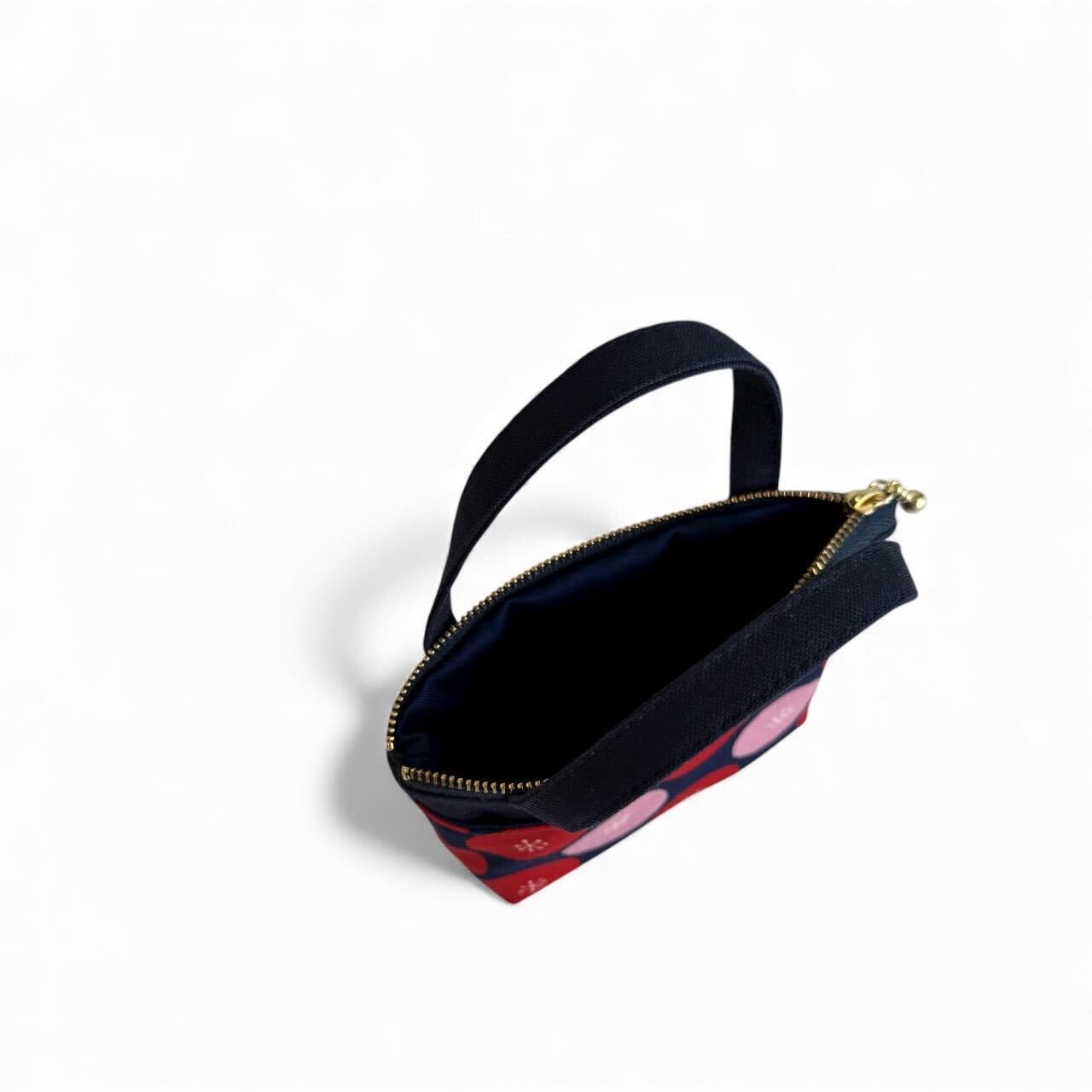 持ち手付きミニポーチ/レトロフラワー