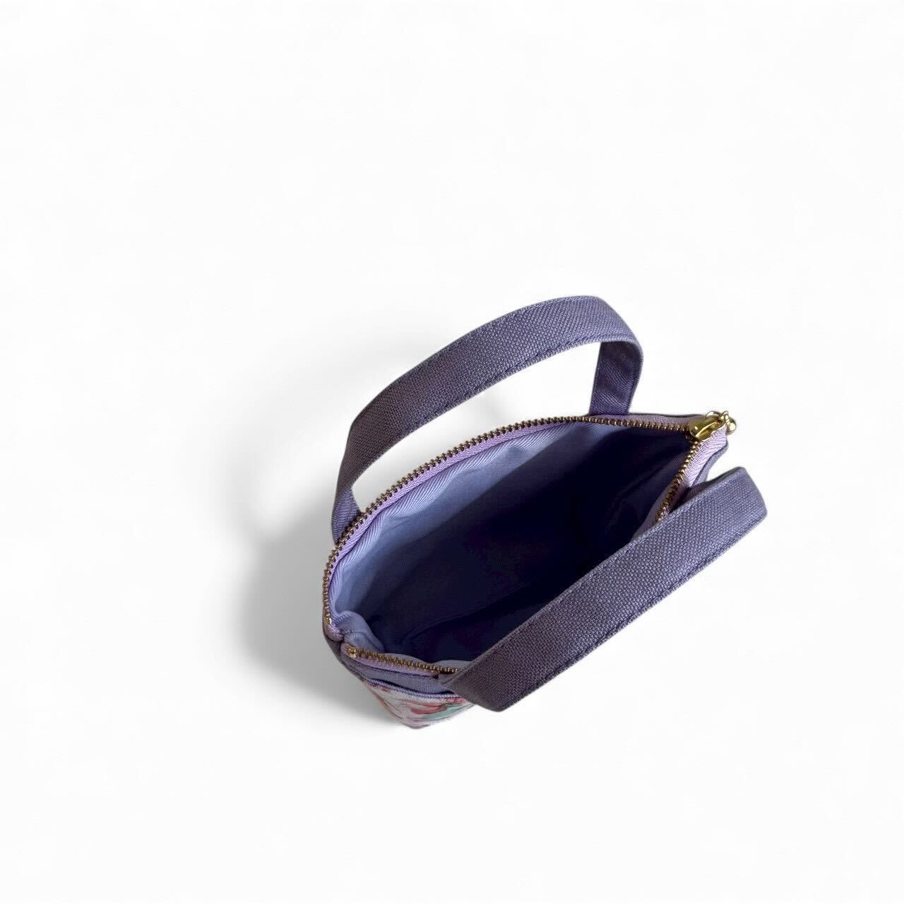 持ち手付きミニポーチ/アンティークフラワー