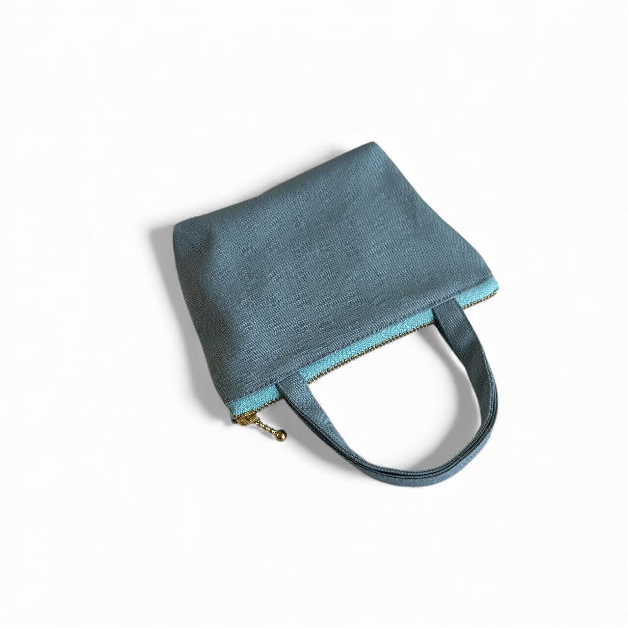 持ち手付きミニポーチ/レイクブルー