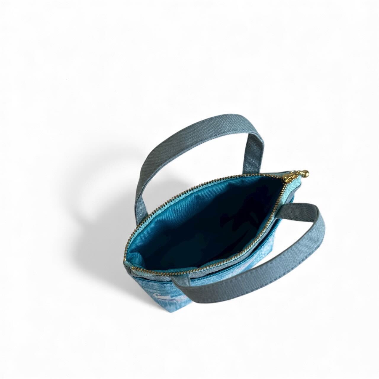 持ち手付きミニポーチ/レイクブルー