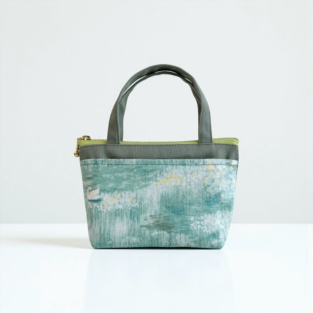 持ち手付きミニポーチ/レイクグリーン