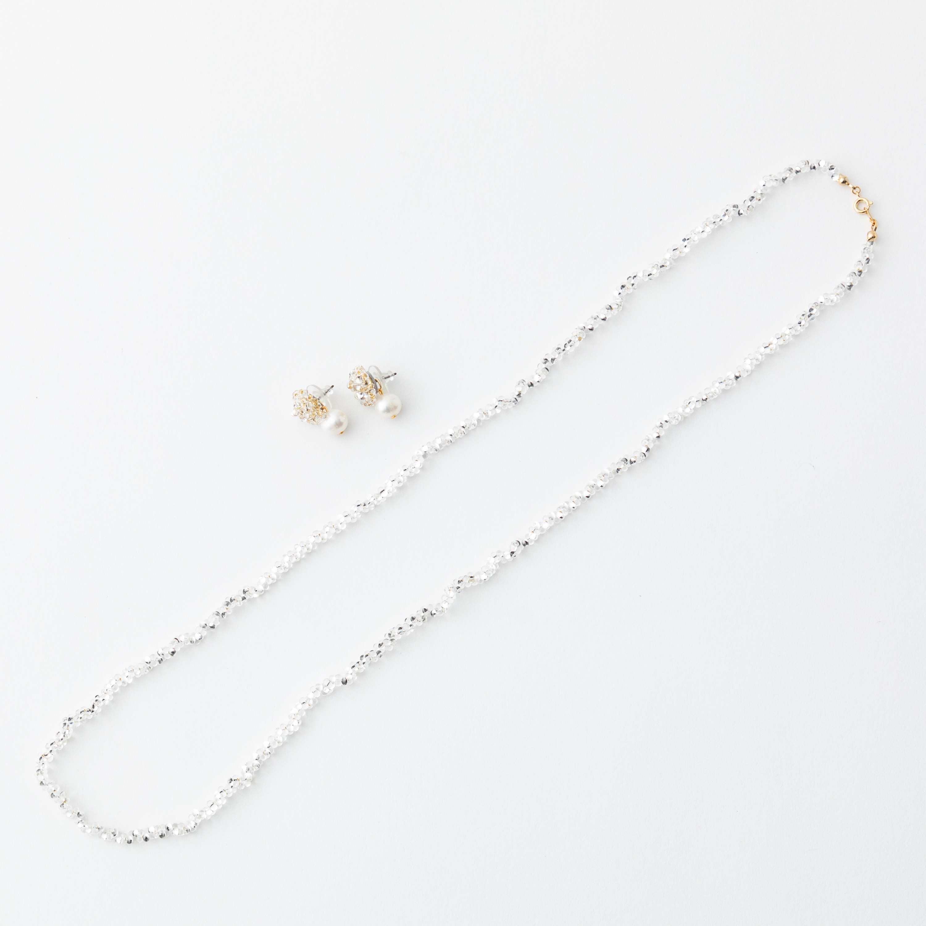 tsubu tsubu clear ミディアムネックレス＆ピアス/イヤリング　セット