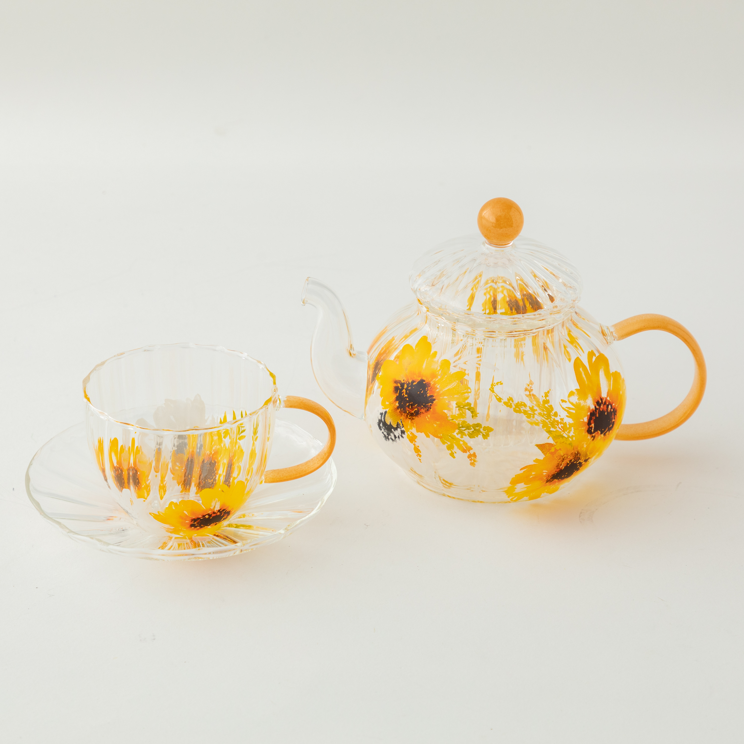 向日葵の耐熱ガラスのティーセット〜夏のひとときに〜