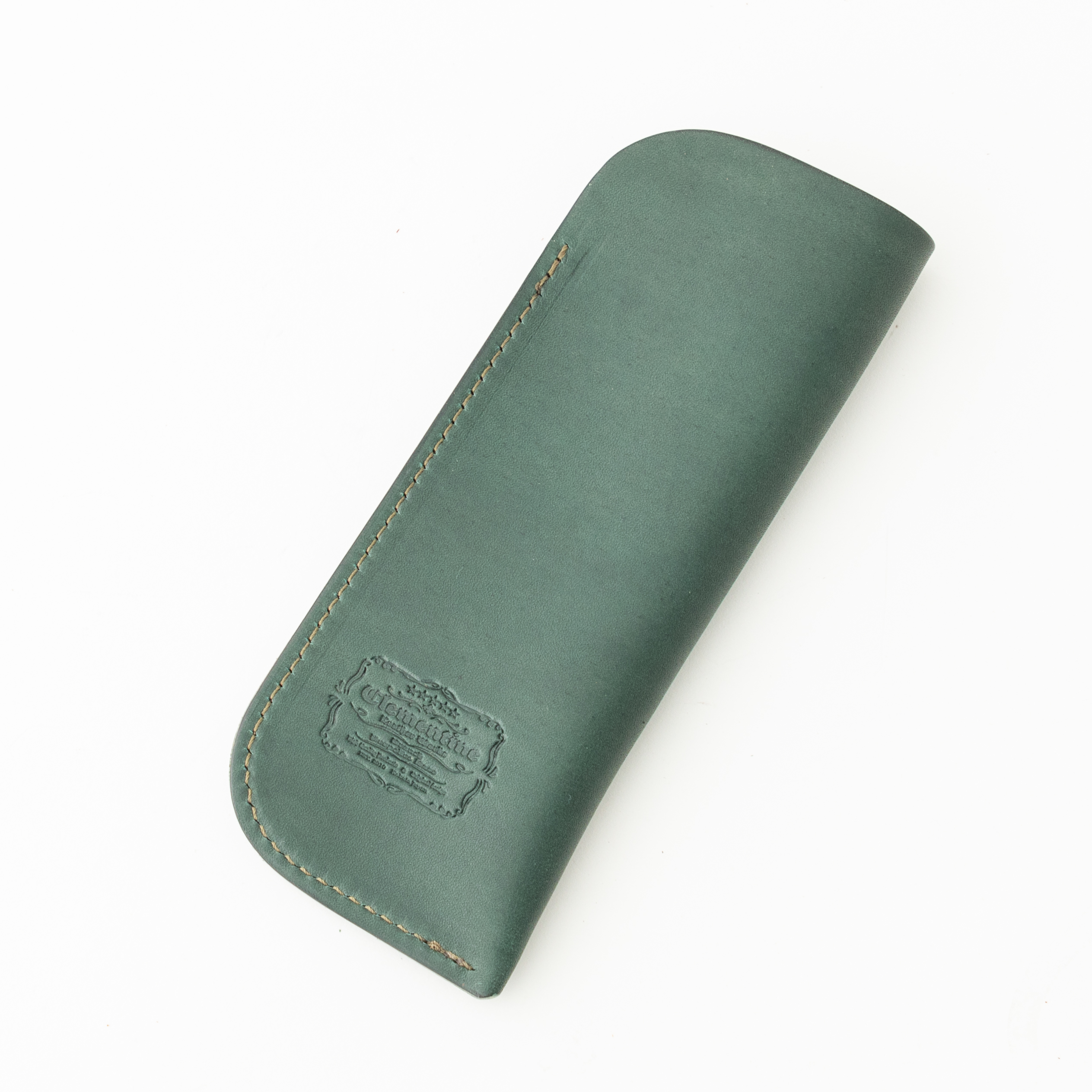 イタリアンレザーのメガネケース　ターコイズ