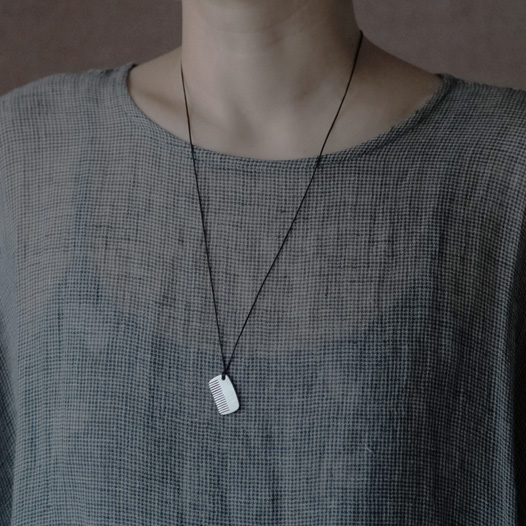 ミニチュア ブラシ コード ネックレス シルバー925