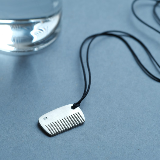 ミニチュア ブラシ コード ネックレス シルバー925