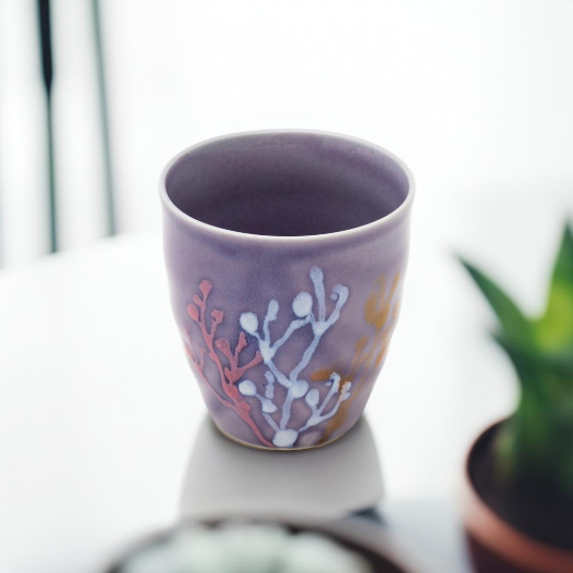 沖縄の海と縁起の良い珊瑚タンブラー 紅掛空色×純白【ギフトボックス付き】