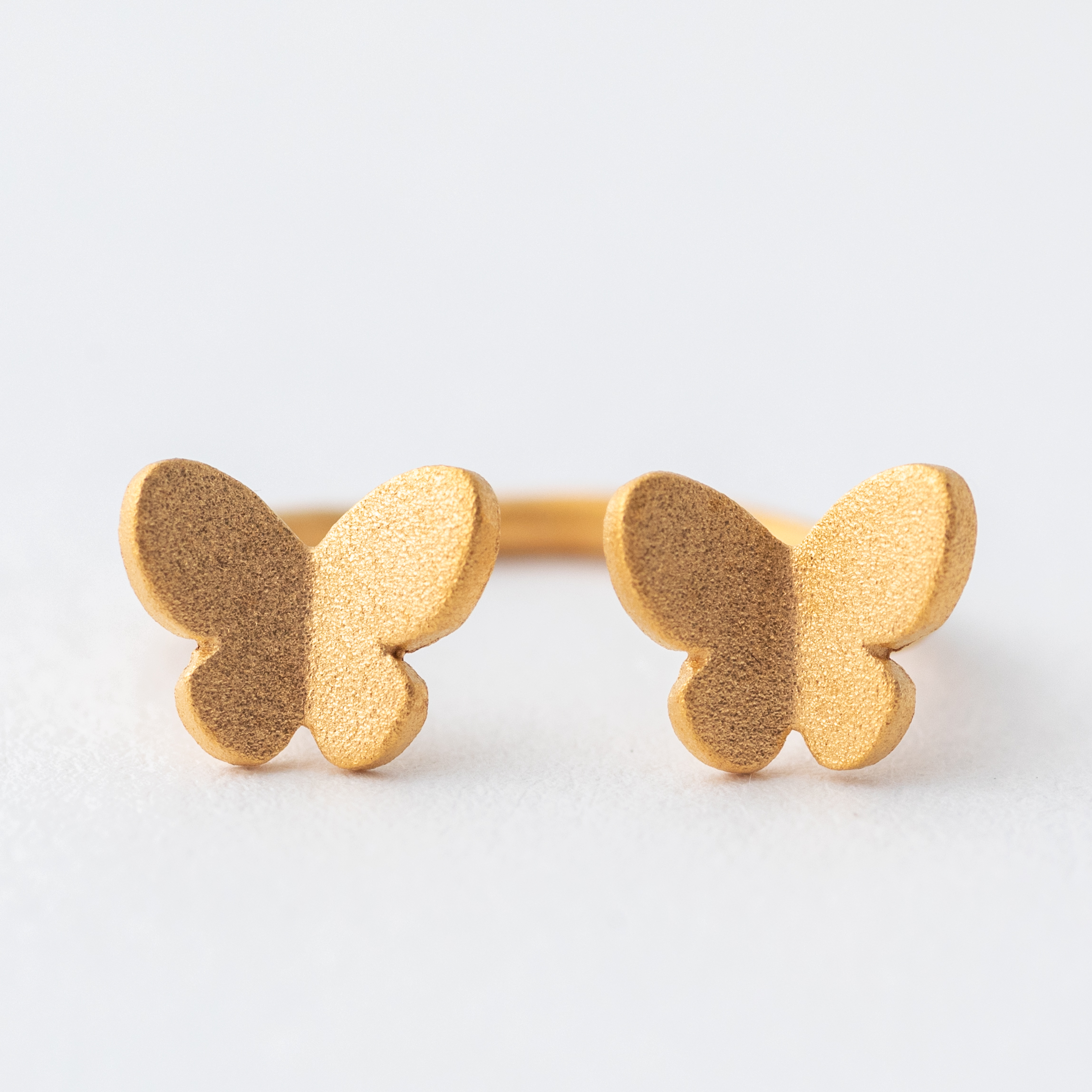 ２匹の蝶のピンキーリング　ファランジリングにも　ちょうちょ・バタフライ