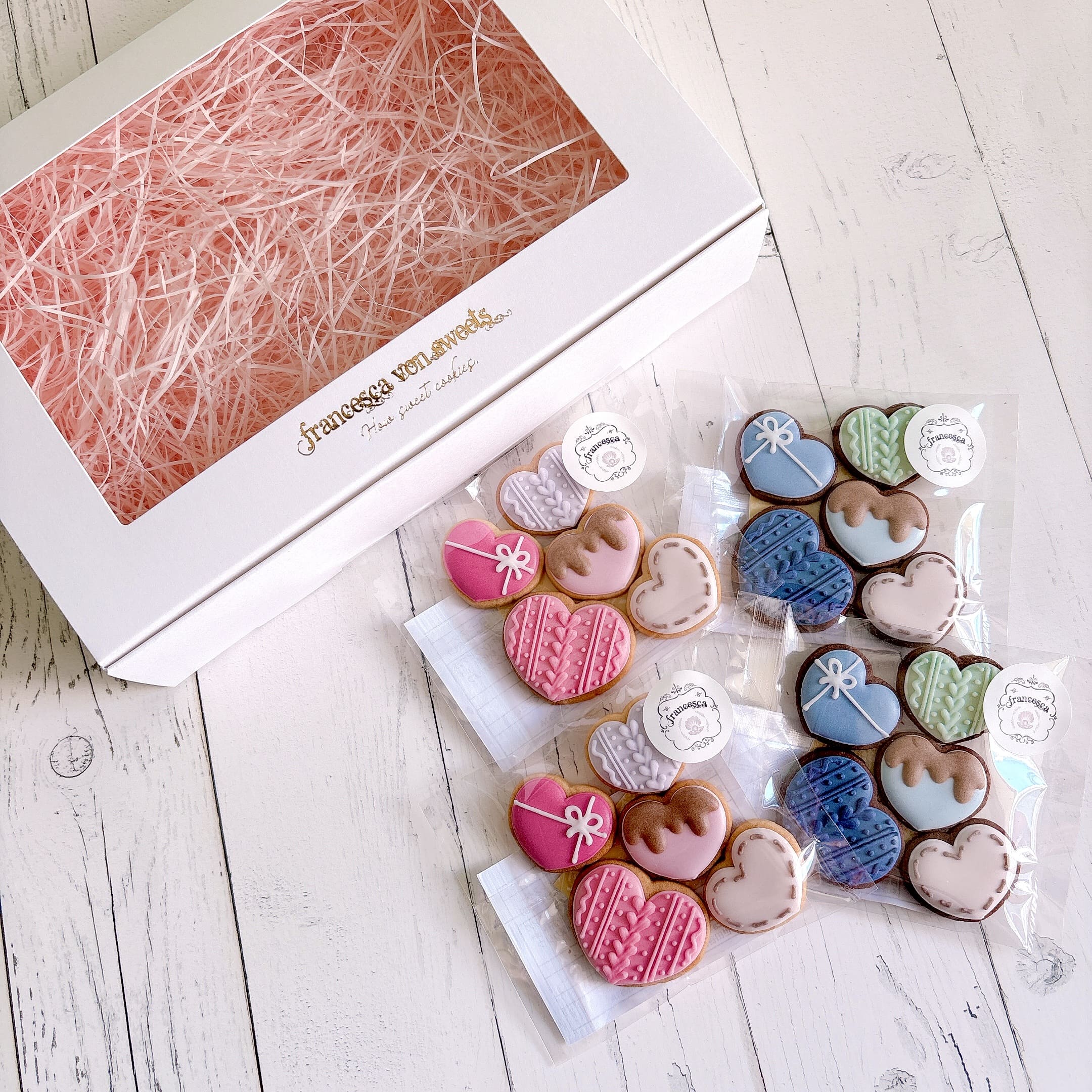 ミニハートアイシングクッキーのギフトボックス