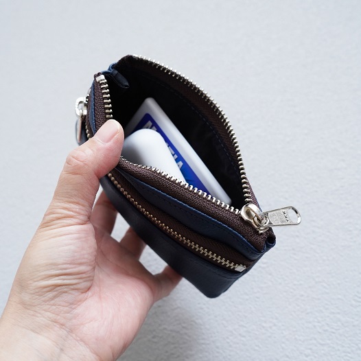 【選べる】すっきり収納　ダブルファスナーコインポーチ