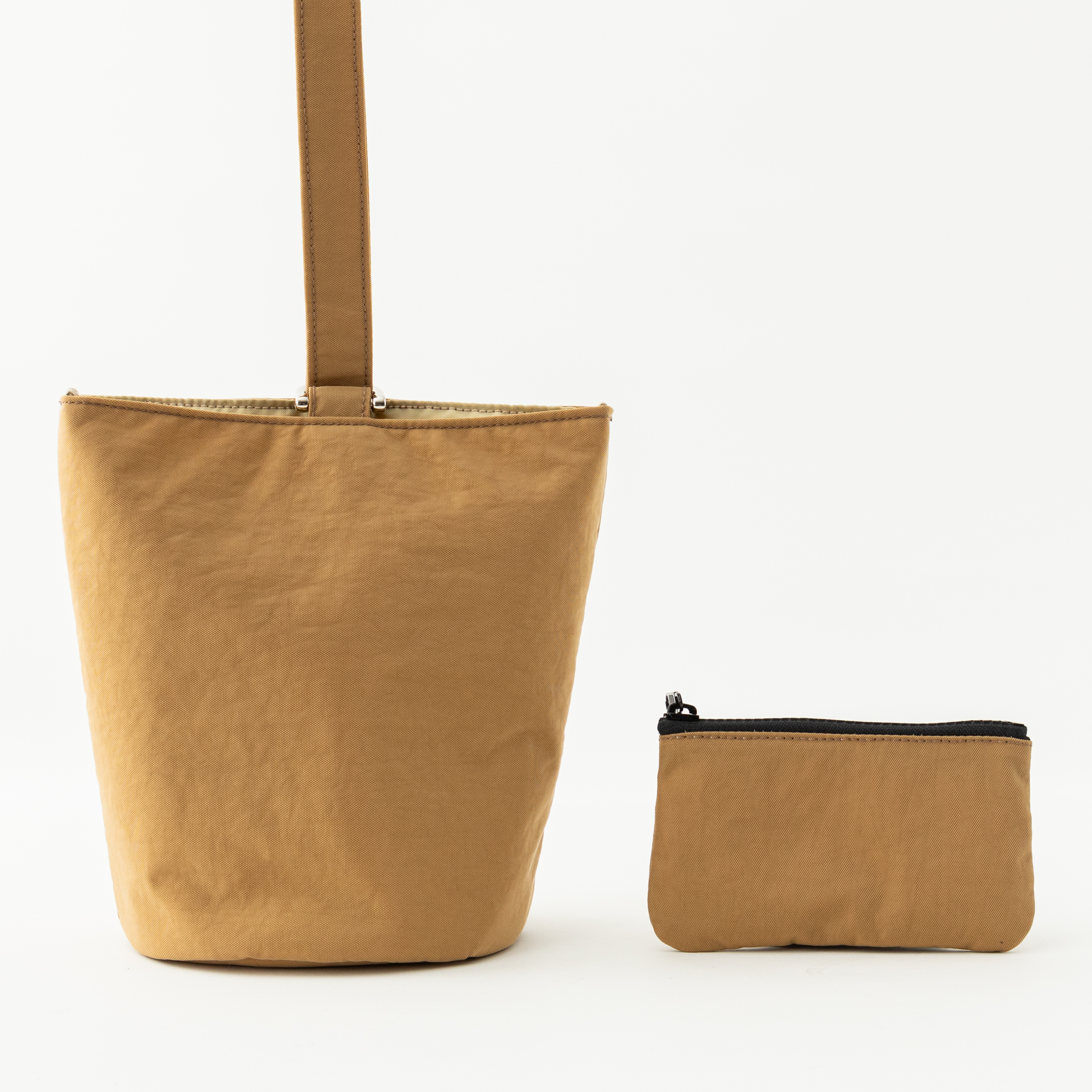 ワンハンドルバッグ＆ポーチ（ブラウン）