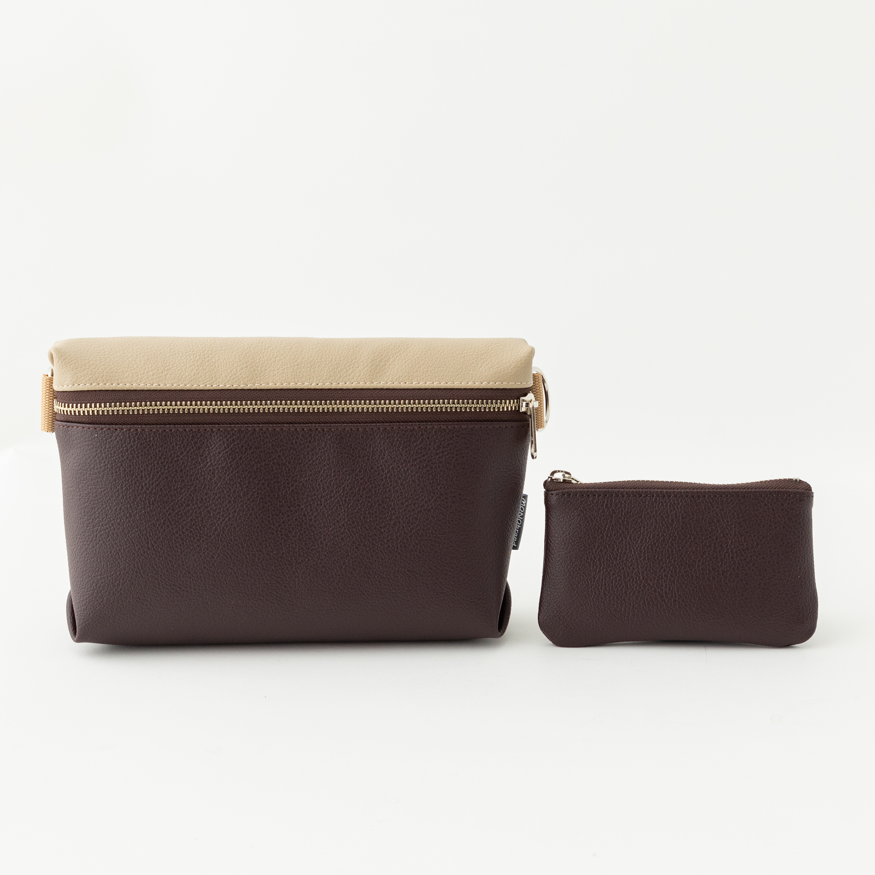 クロスボディバッグ＆ポーチ（バイカラーブラウン）