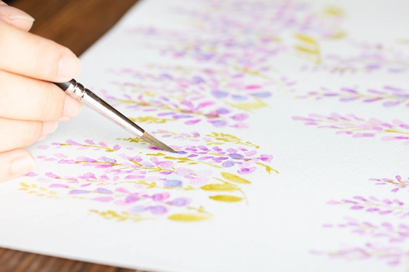 花咲く傘〈藤の花〉とポストカード10枚セット