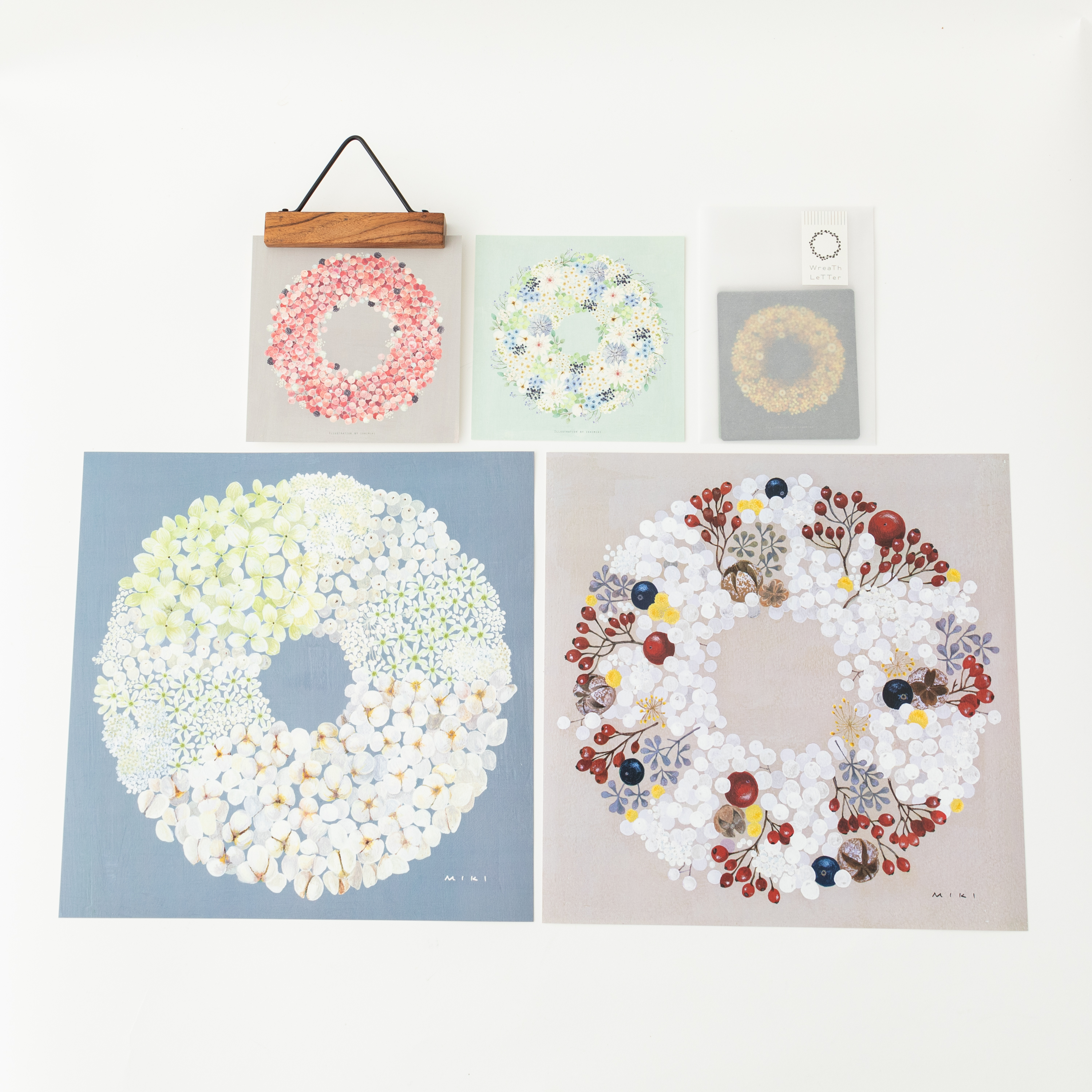 リースポスター２枚セットと20cm角フレーム付【ブルー】