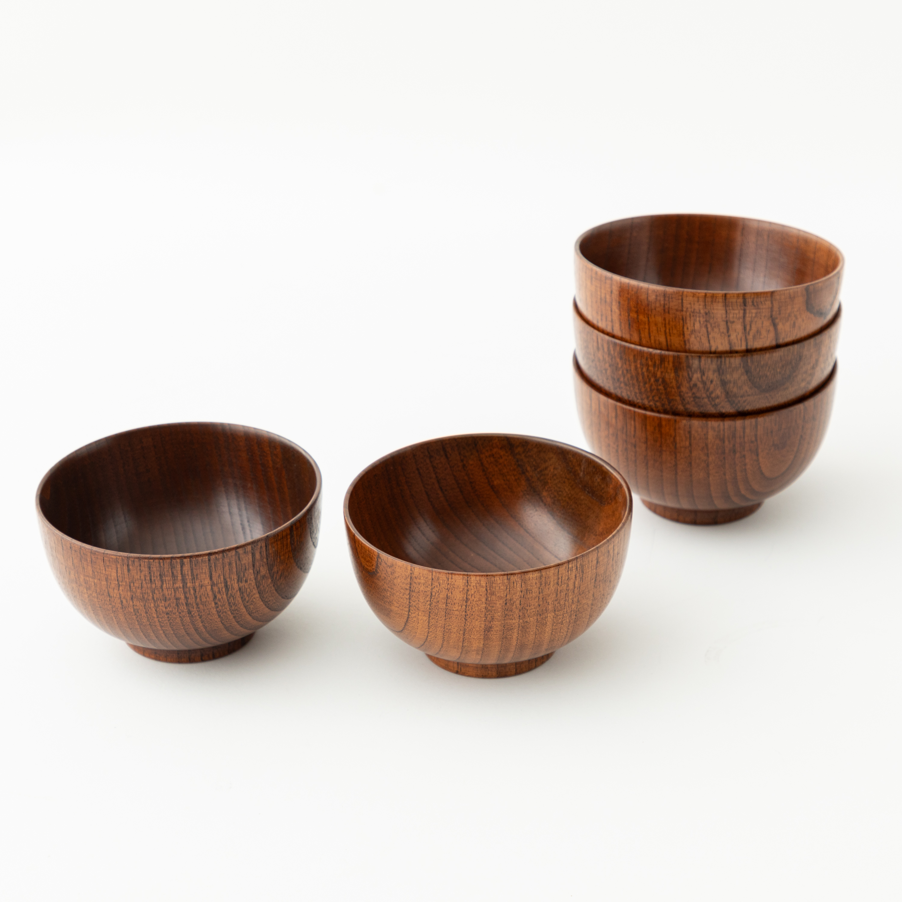 山中塗 食洗機対応 木製汁椀 5客揃え