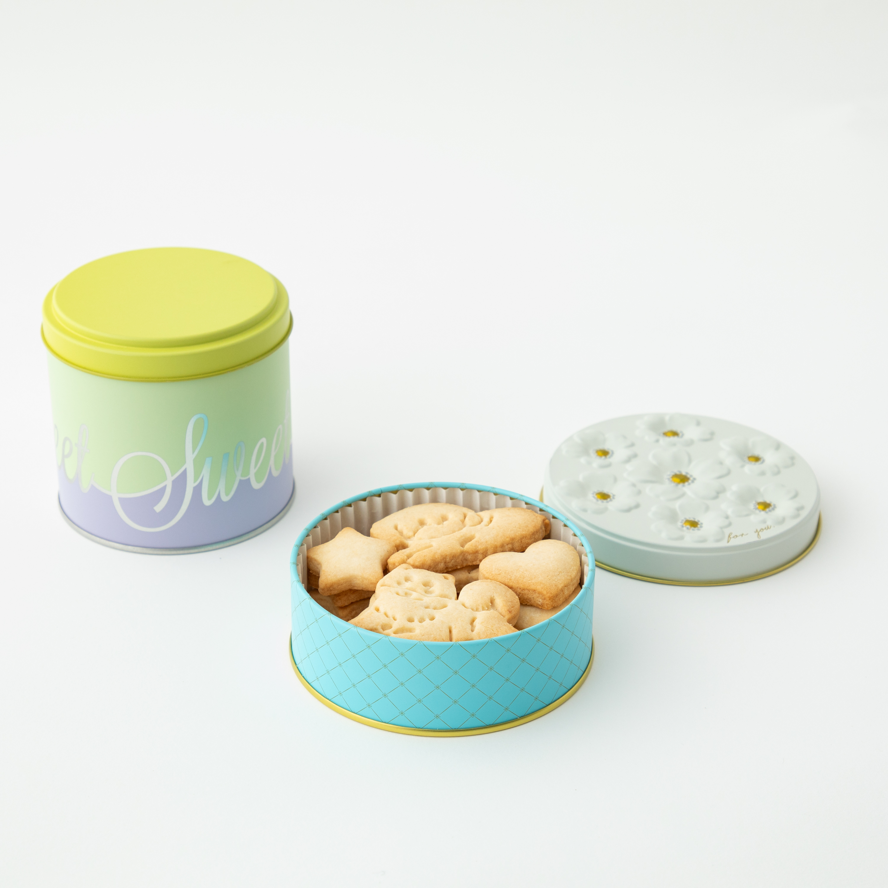 ヴィーガンクッキー！柴犬とプードルのフラワー缶と動物のクッキー缶セット