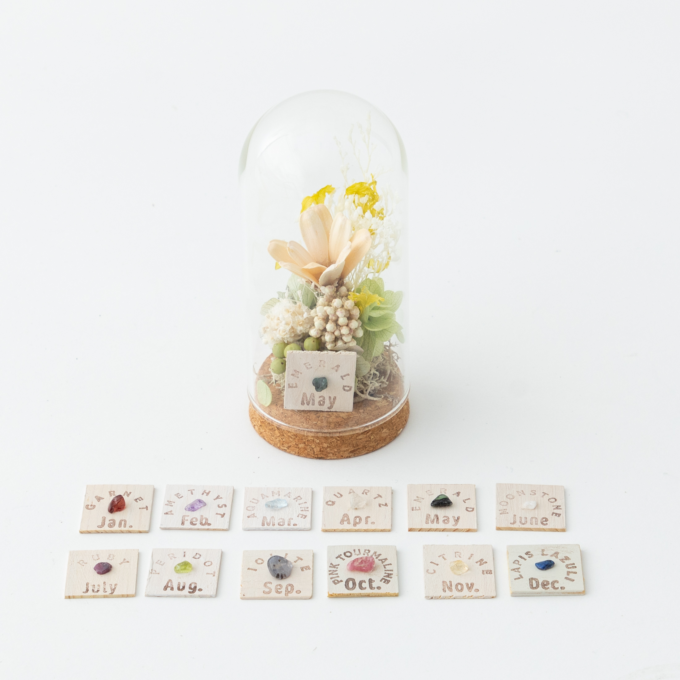 【選べる】誕生月の天然石 フラワードーム(S)