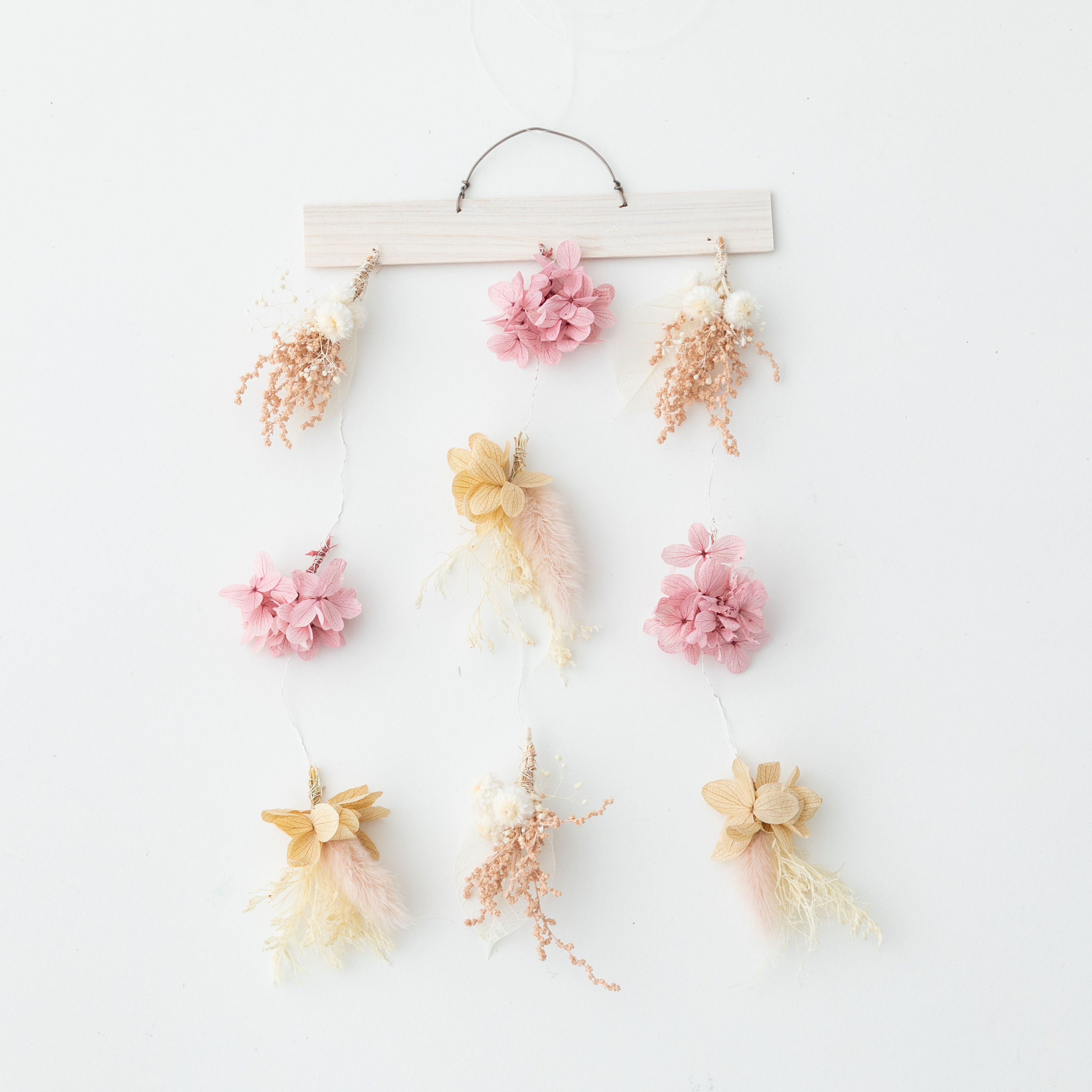 ゆらゆら揺れるフラワーモビール (3連)