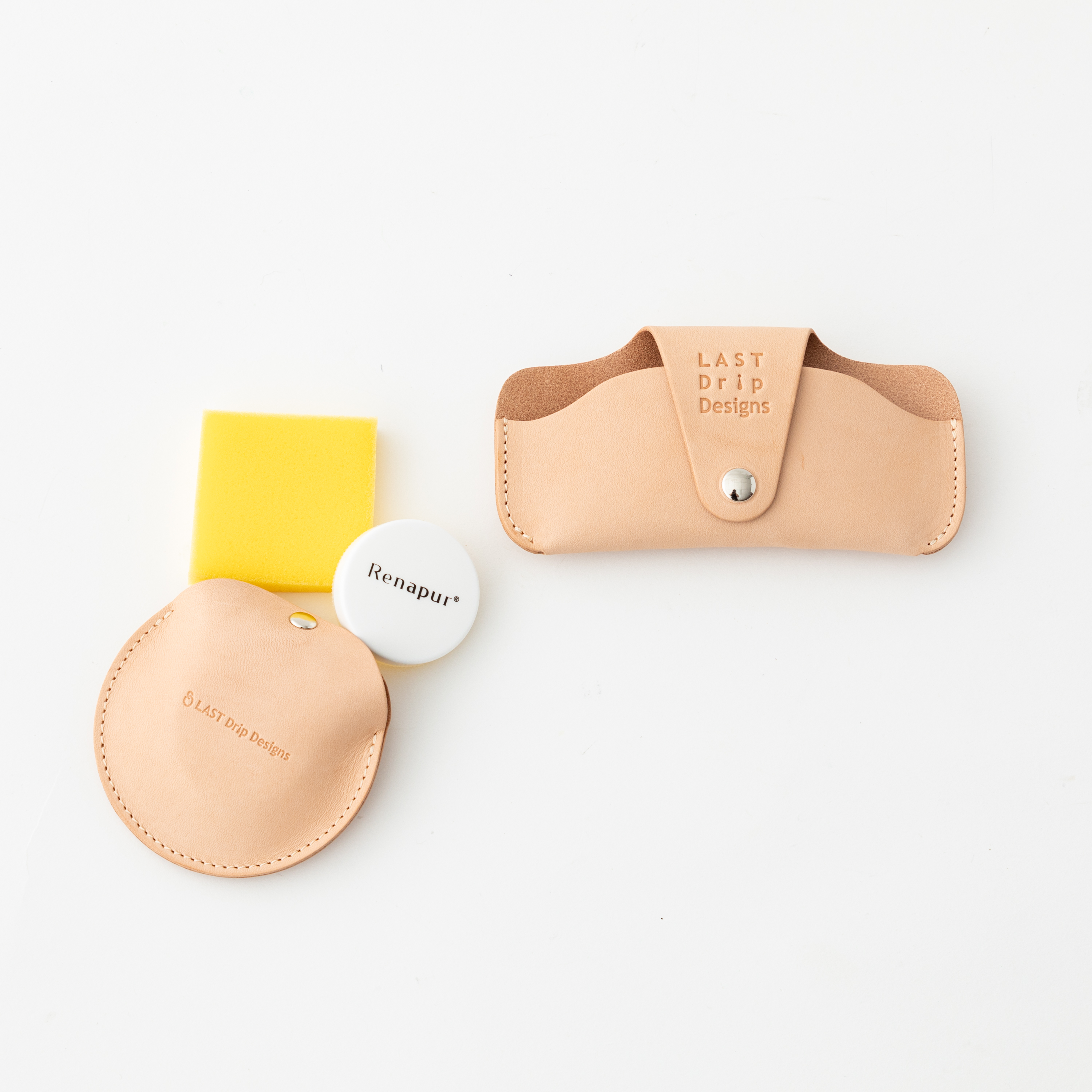 育てる本ヌメ革メガネケースセット（ベルトホックつき眼鏡ケース＆持ち歩き用プチラナパー）