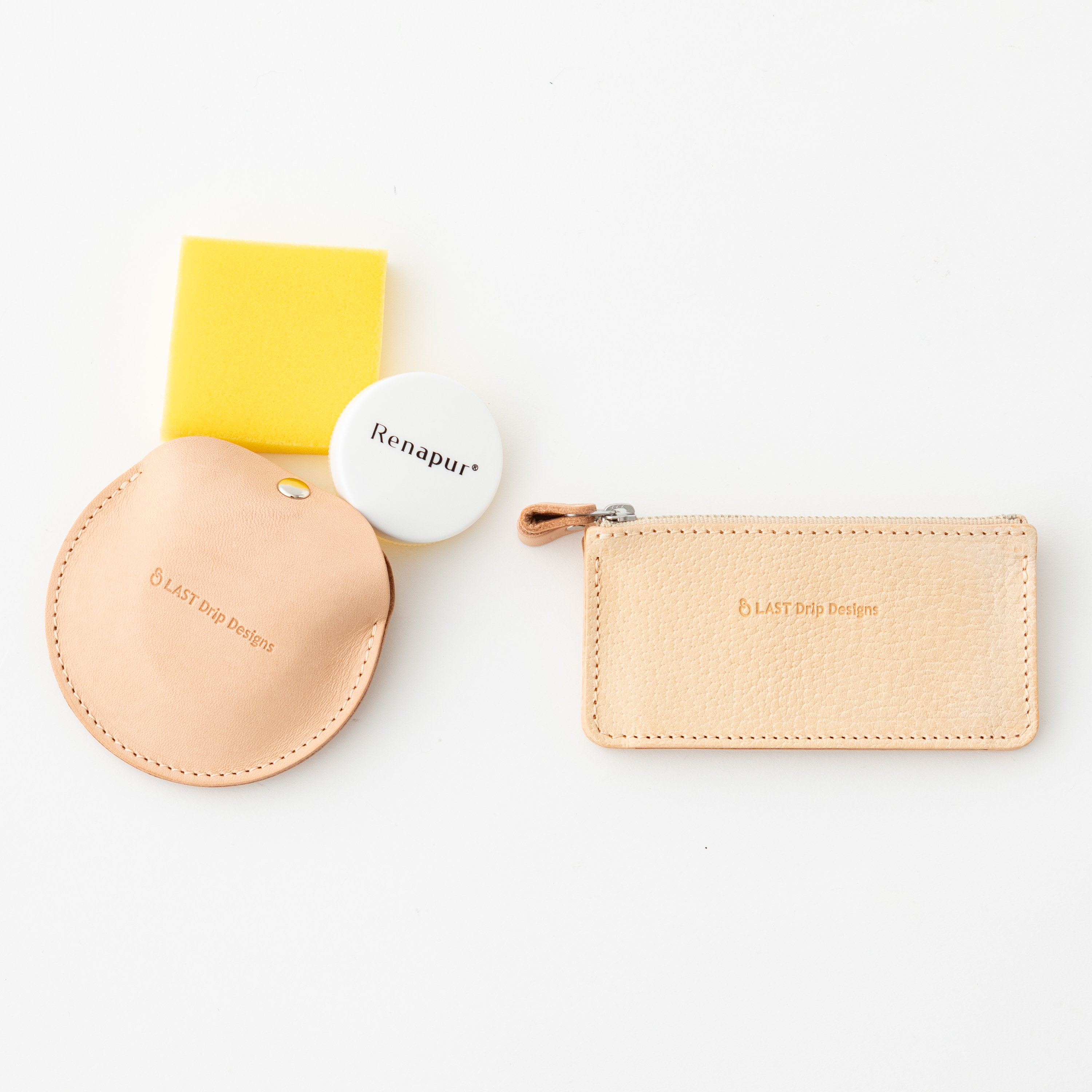 育てる本ヌメ革小銭入れセット（コインウォレット（ダブルZIPタイプ）＆持ち歩き用プチラナパー）