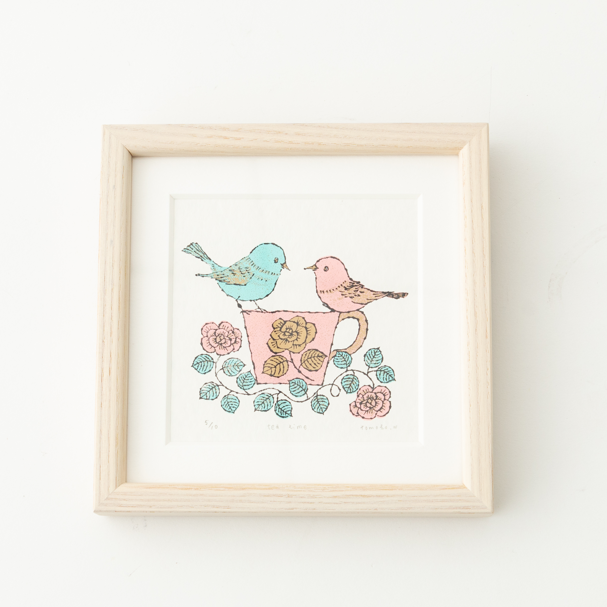 版画 - tea time （シルクスクリーンプリント）