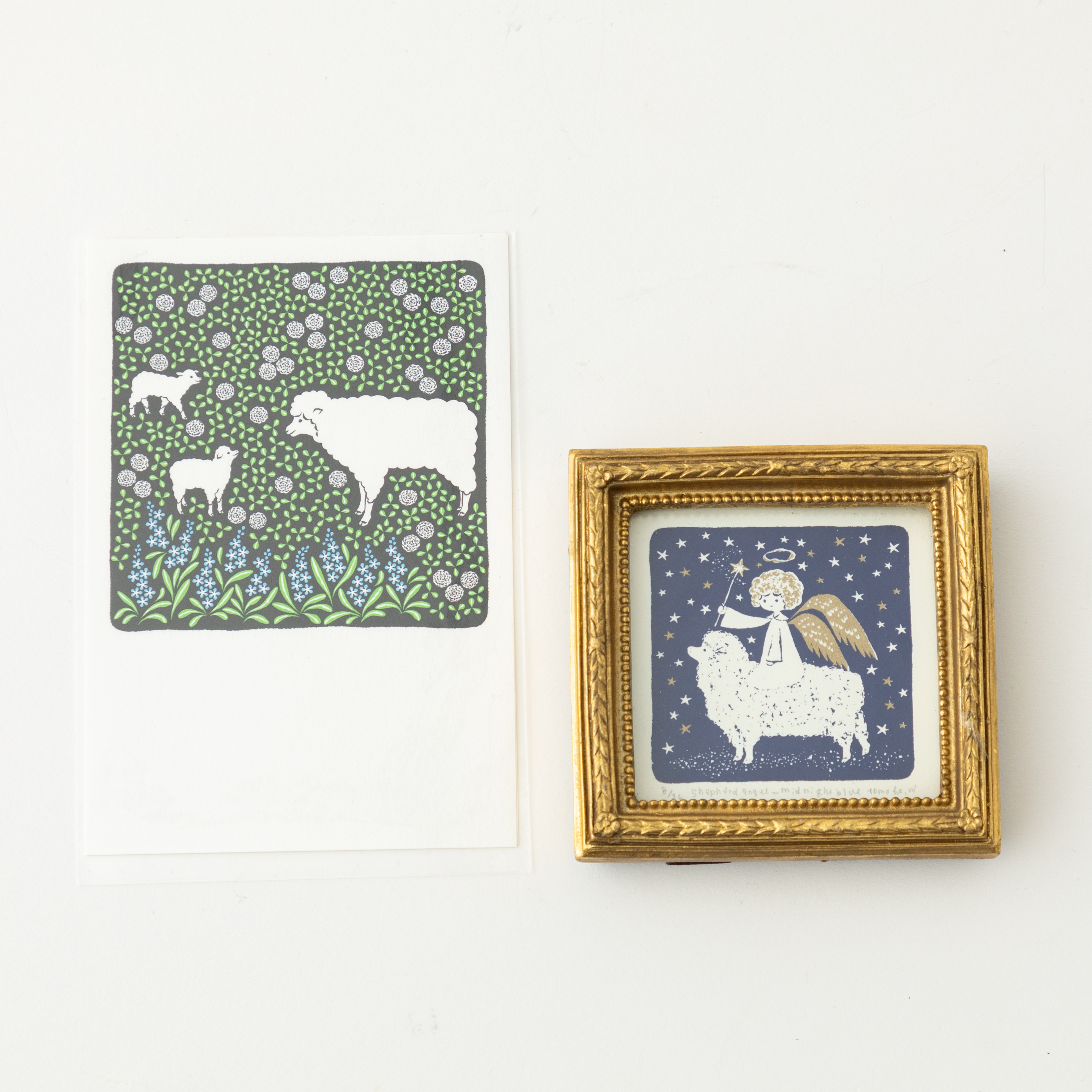 版画 - shepherd angel - midnight blue & ポストカード