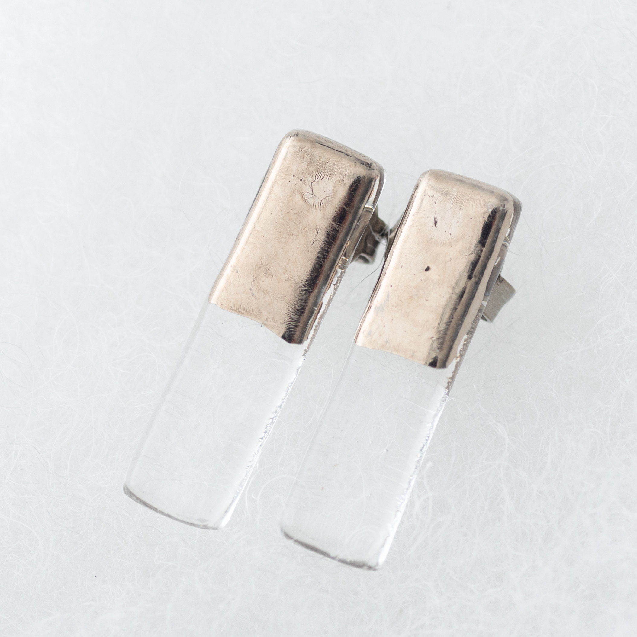 クリアガラスのスティックピアス