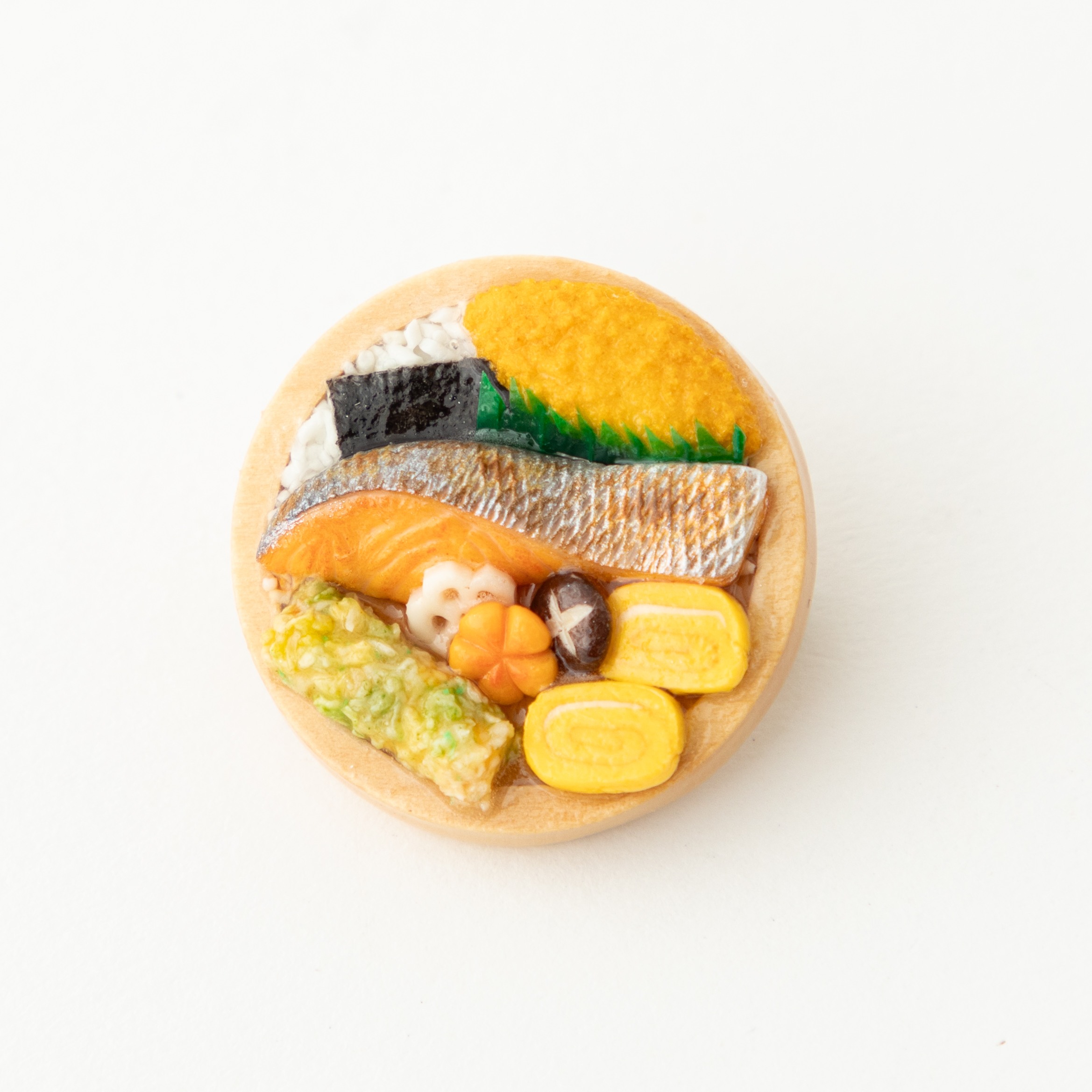 【ブローチ】銀鮭のり弁当