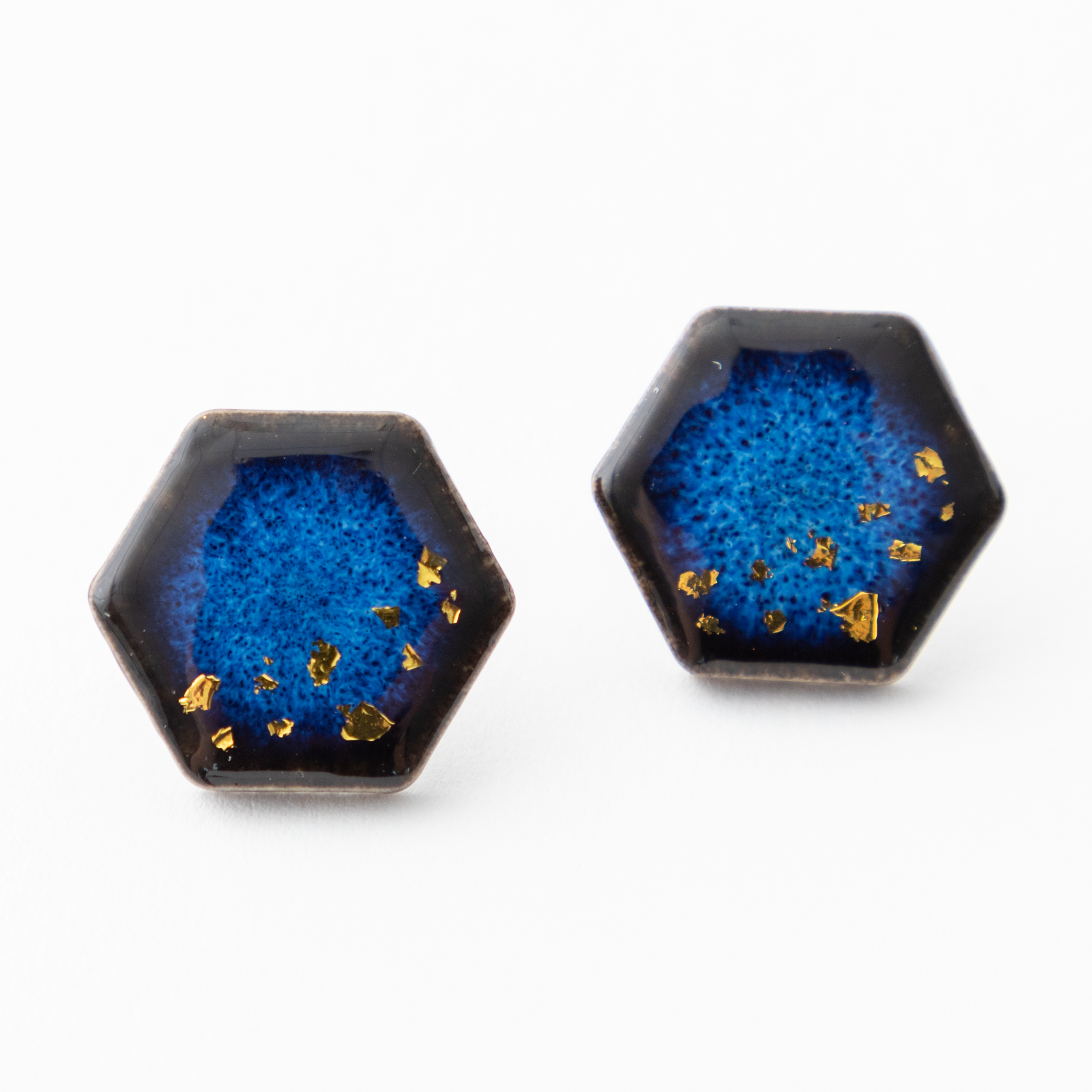 美濃焼 陶器 星屑 ピアス／イヤリング｜藍（あい） ギフトボックス付き