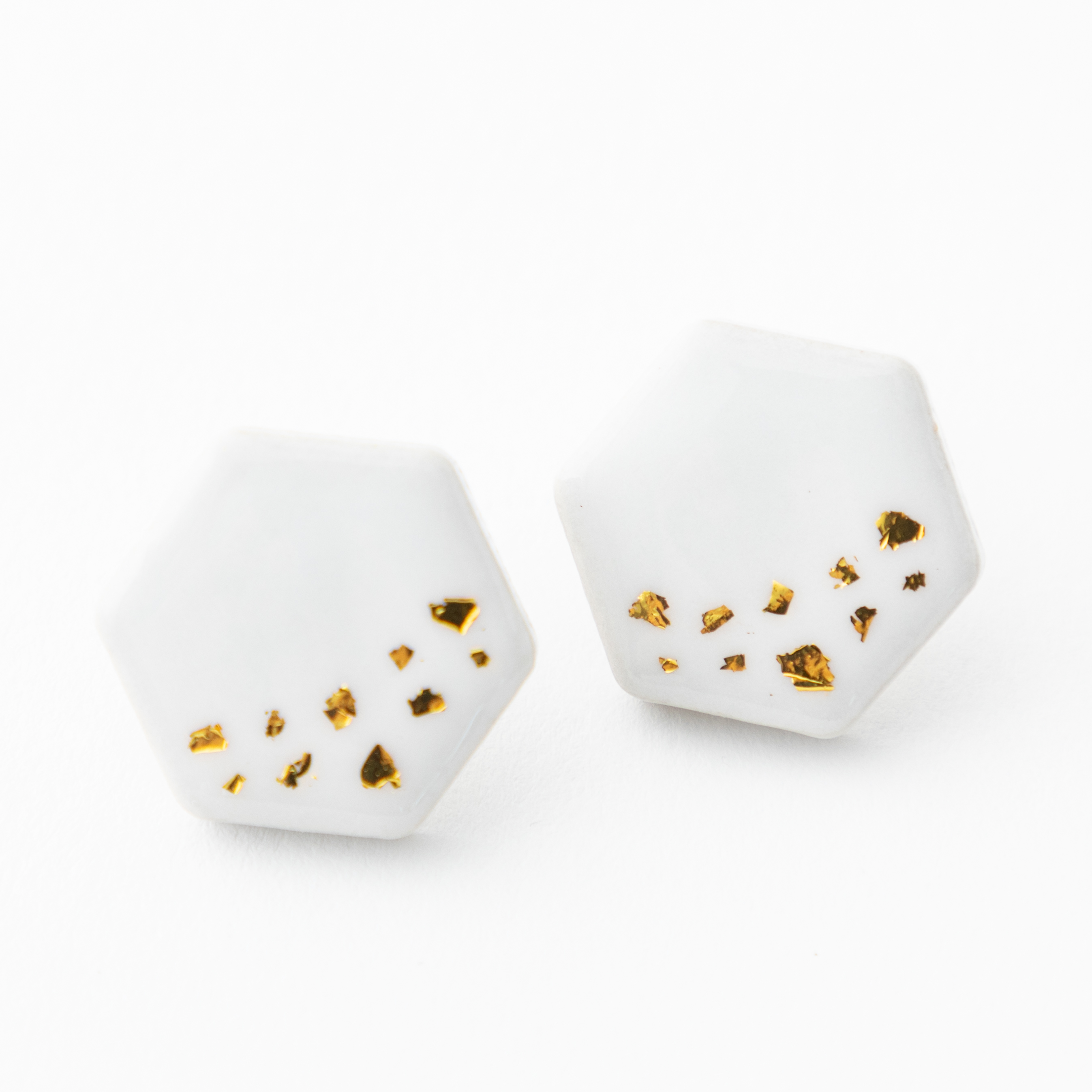 美濃焼 陶器 星屑 ピアス／イヤリング｜月白 ギフトボックス付き