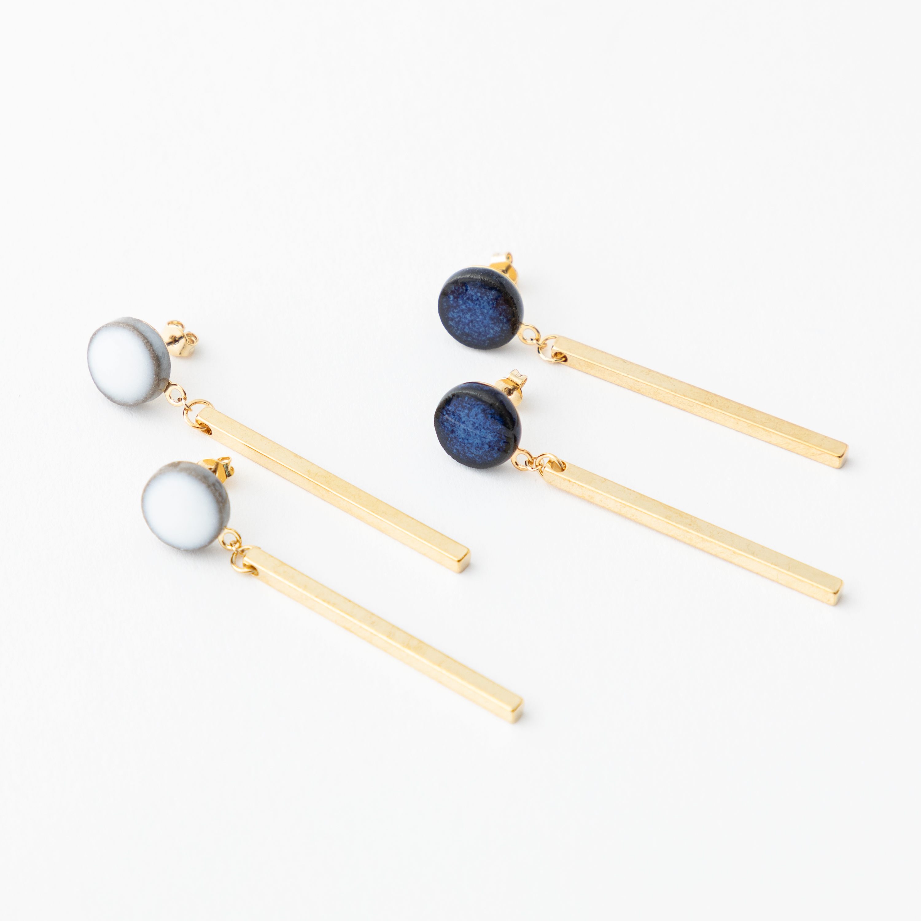 MIKELOオリジナル 陶器「tou」cirlce&stick ピアス／イヤリング ギフトボックス付