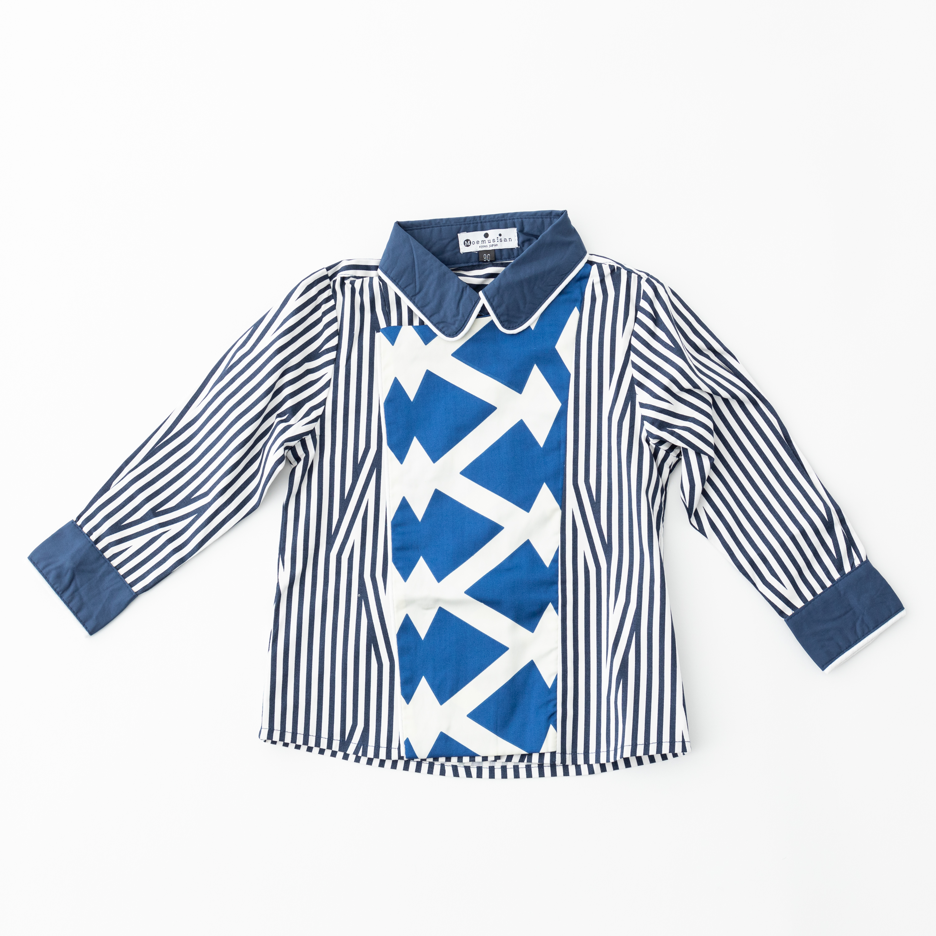 変形シャツ　ブラック　ブルー