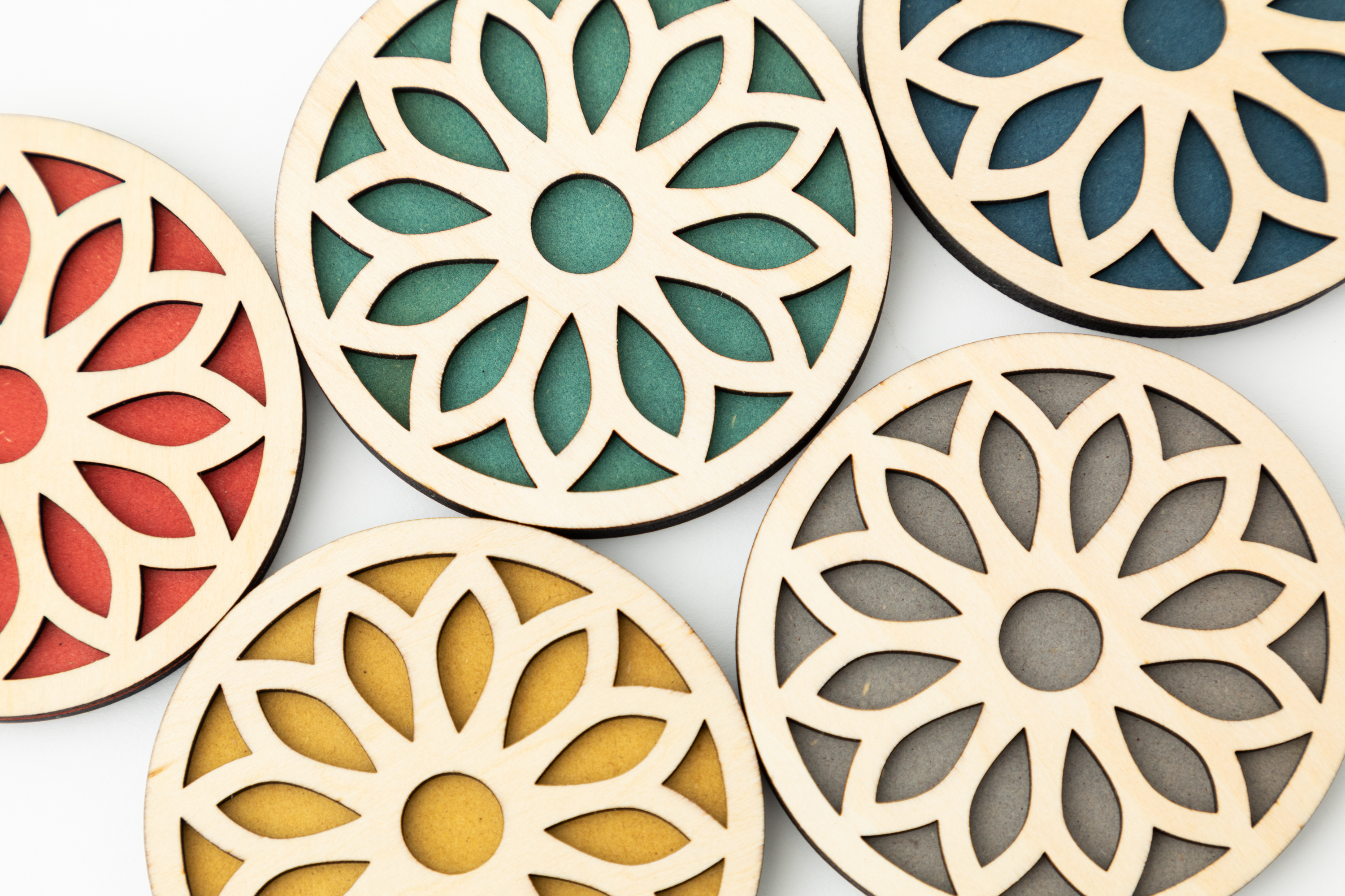 Wooden Flower Coaster(10枚セット)