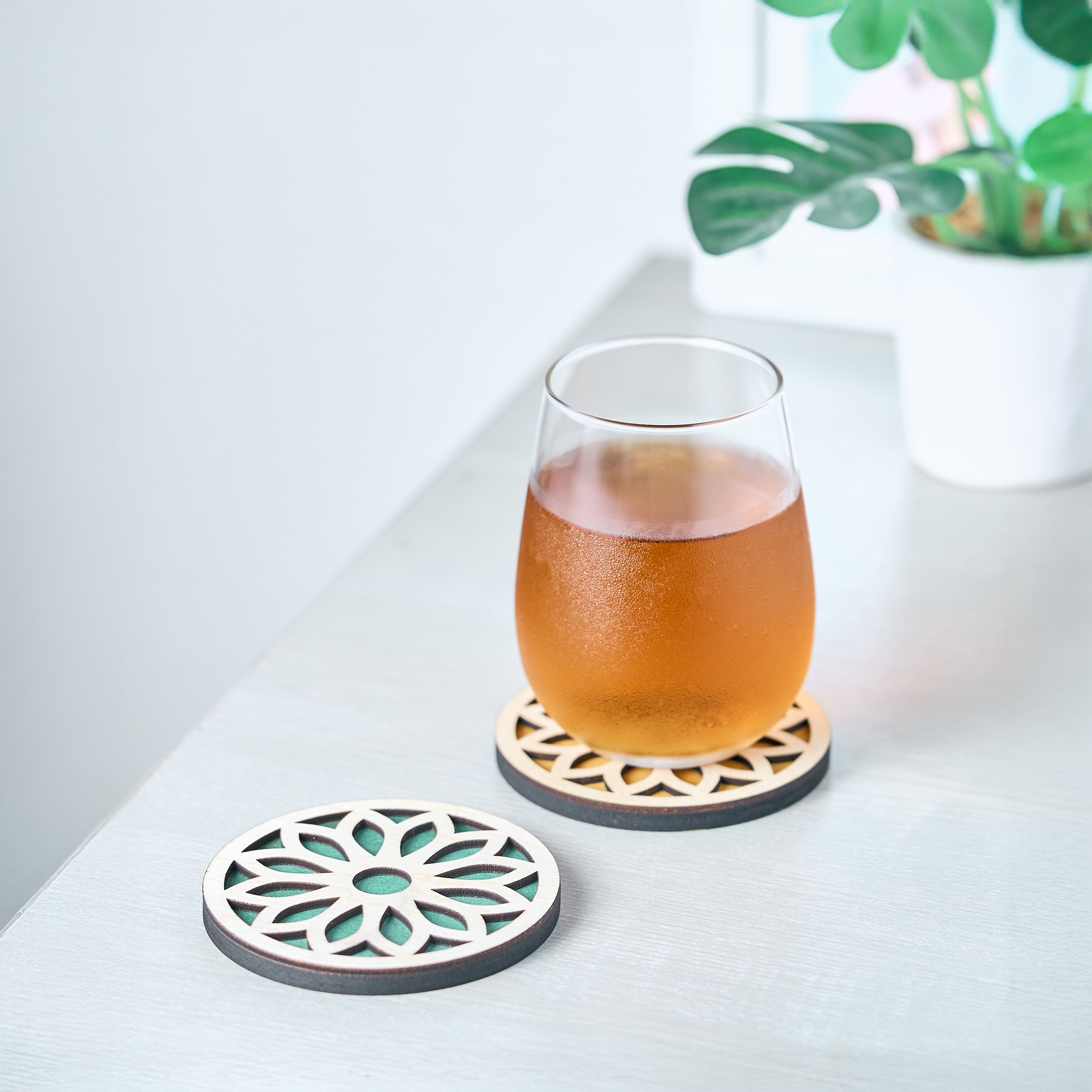 Wooden Flower Coaster(10枚セット)