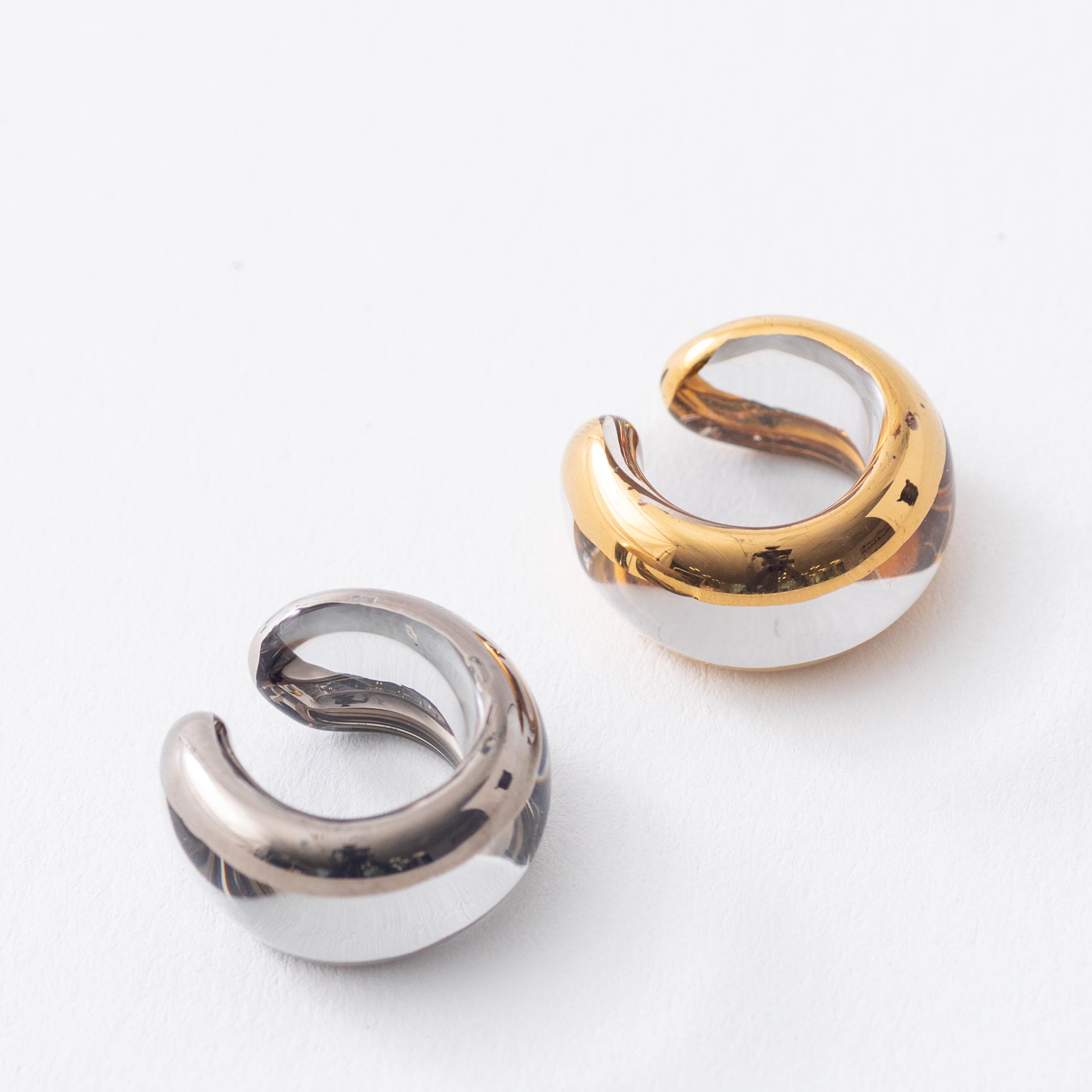 ガラスイヤーカフ "プレーン" -frame gold・platinum-