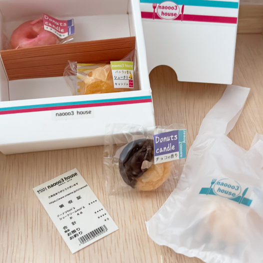 小さなコンビニ！ドーナツ＆シュークリームキャンドルセット【レジ袋付き】