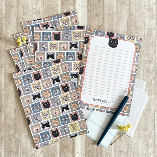 ねこだらけのお手紙セット