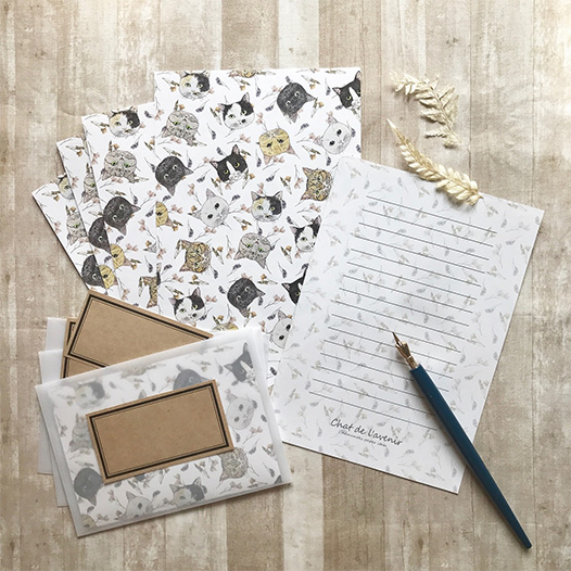 ねこだらけのお手紙セット