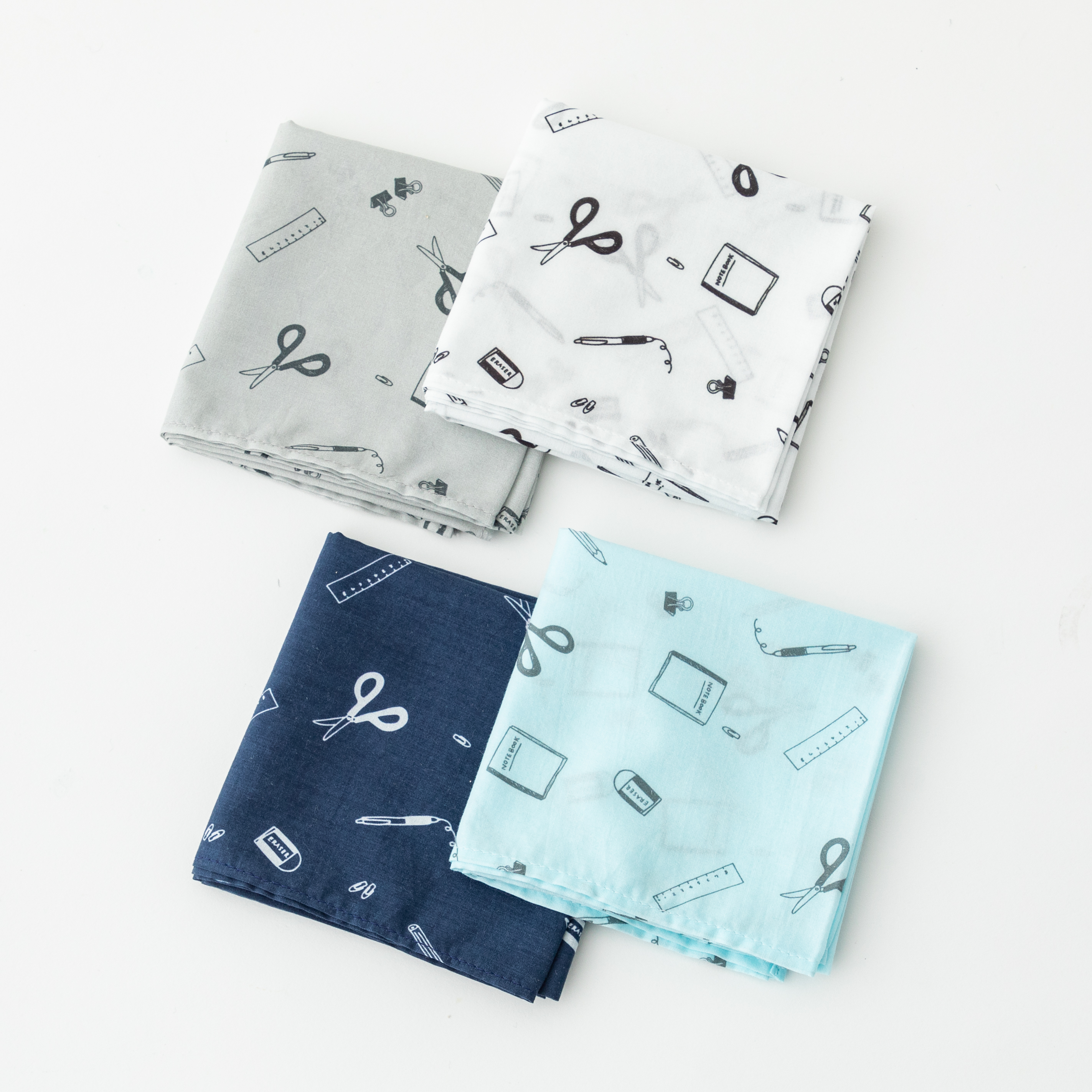 大判ハンカチ 文具がいっぱい【2枚セット】