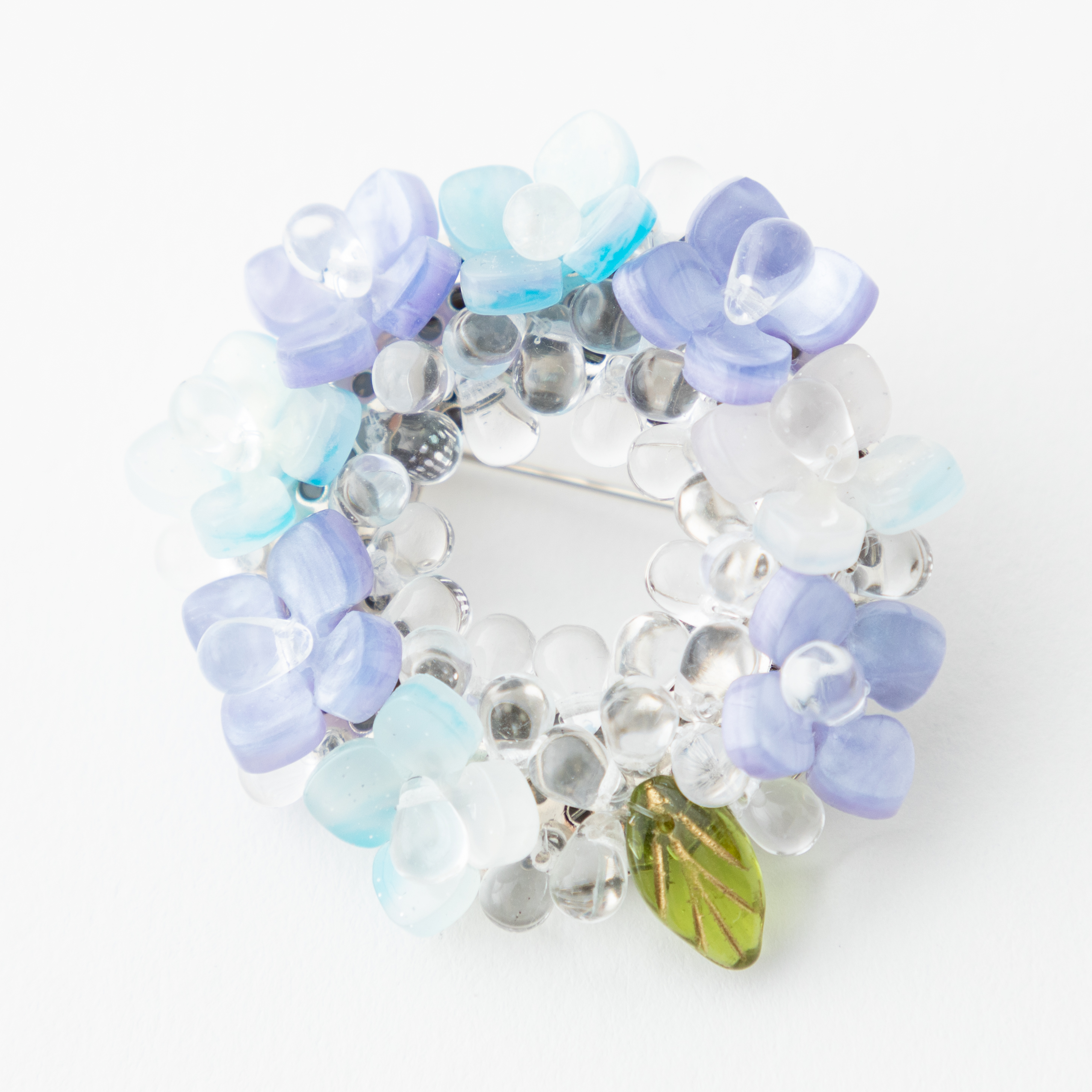 紫陽花の雨露ブローチ＆しずくをあつめたブローチクリップ